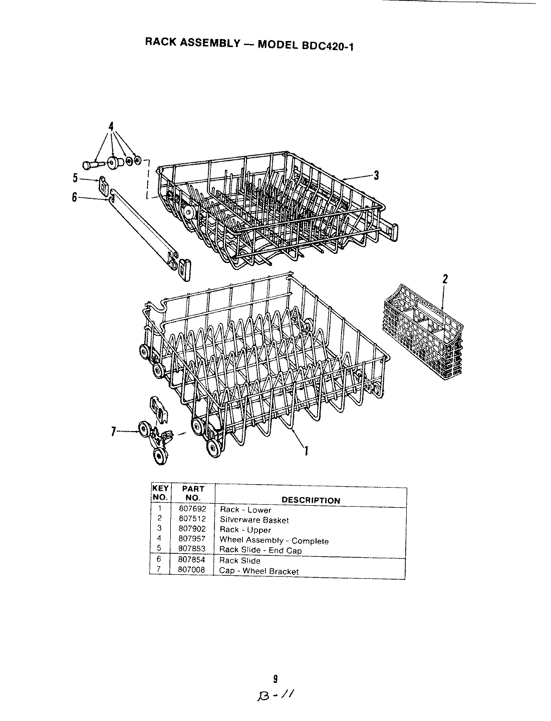 10 - RACK ASSEMBLY (BDC420-1)