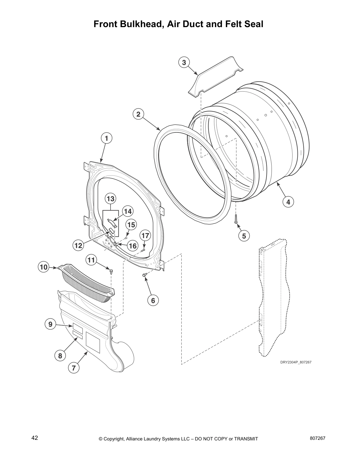 Front Bulkhead, Air Duct and Felt Seal