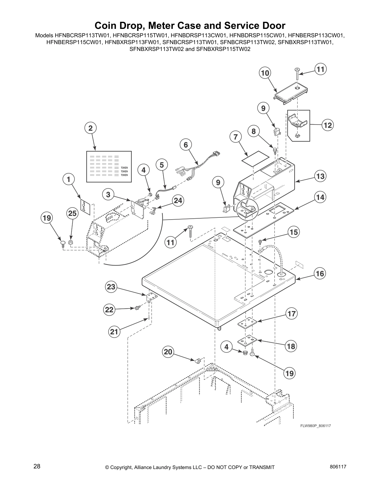 Coin Drop, Meter Case and Service Door