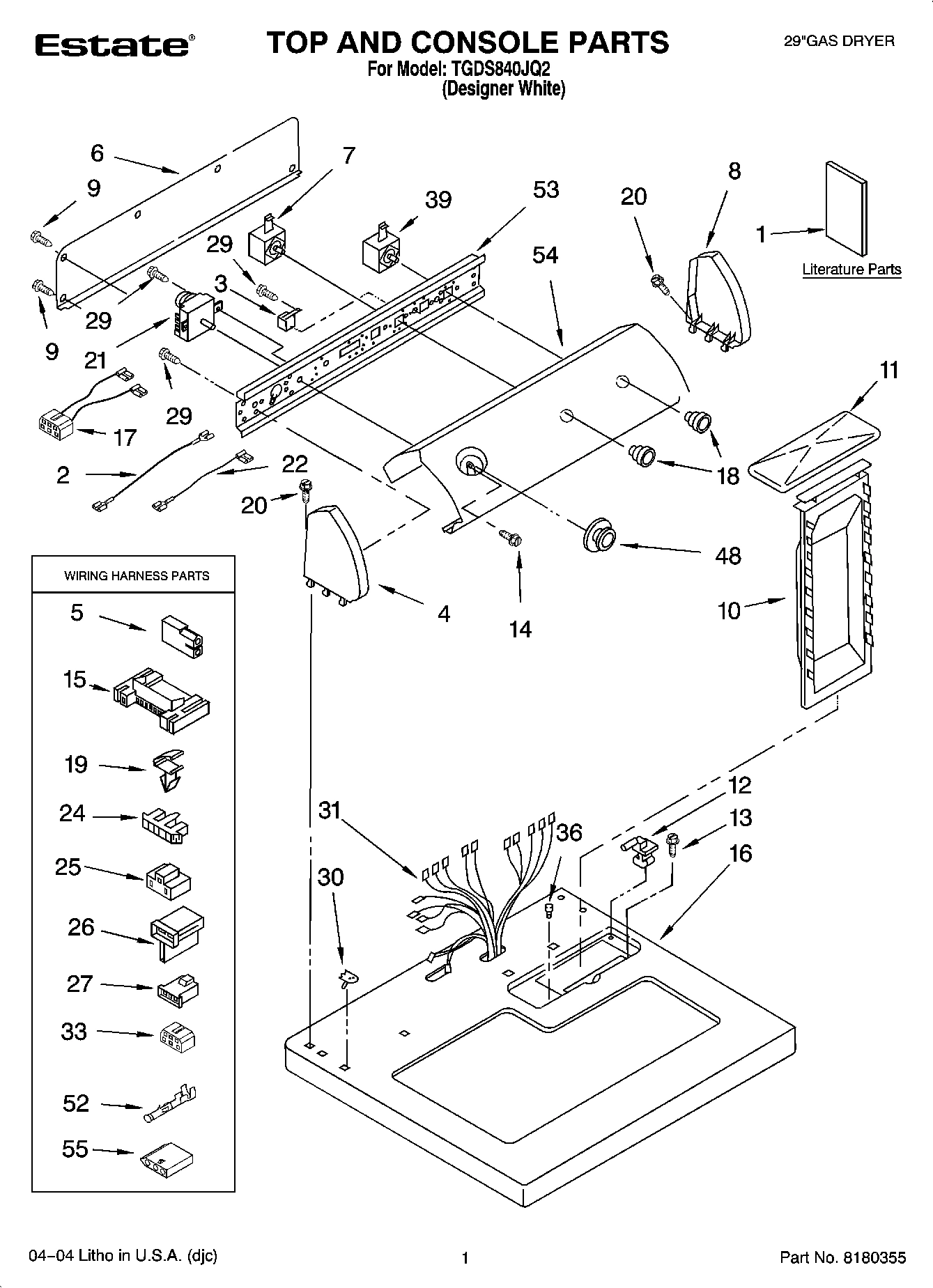 01 - TOP AND CONSOLE PARTS