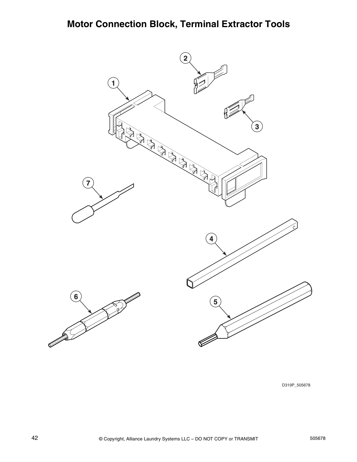 Motor Connection Block, Terminal Extractor Tools