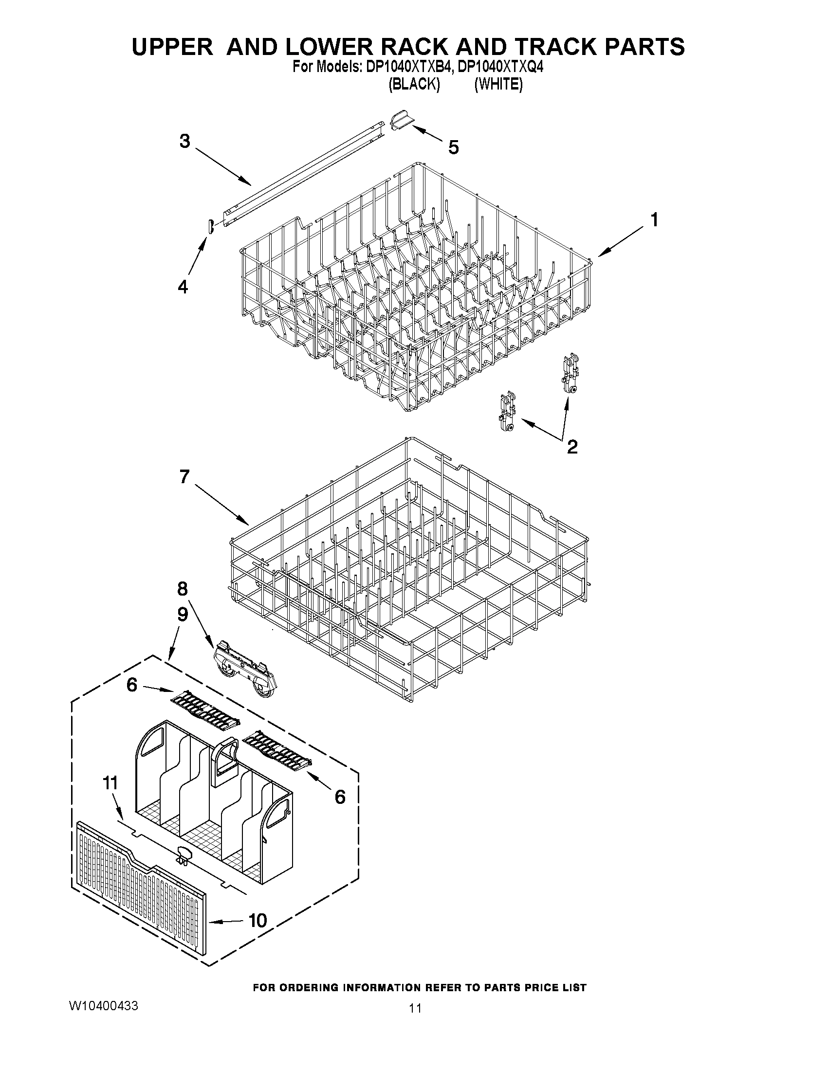 09 - UPPER AND LOWER RACK AND TRACK PARTS