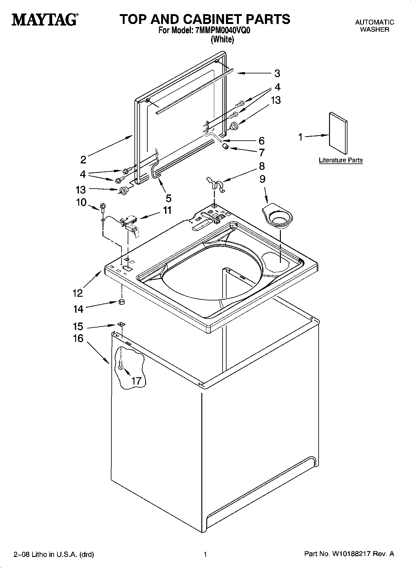 01 - TOP AND CABINET PARTS