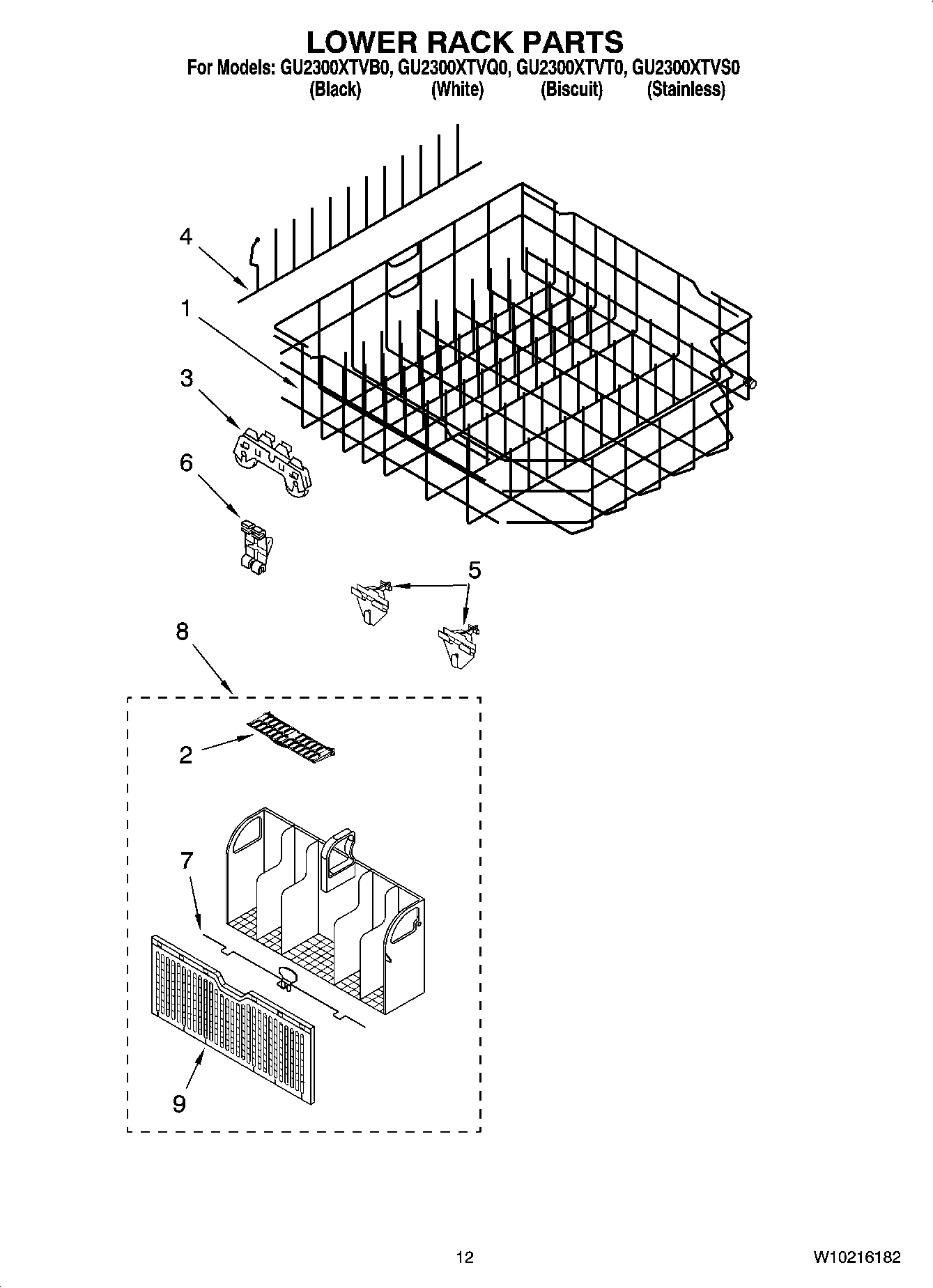 10 - LOWER RACK PARTS