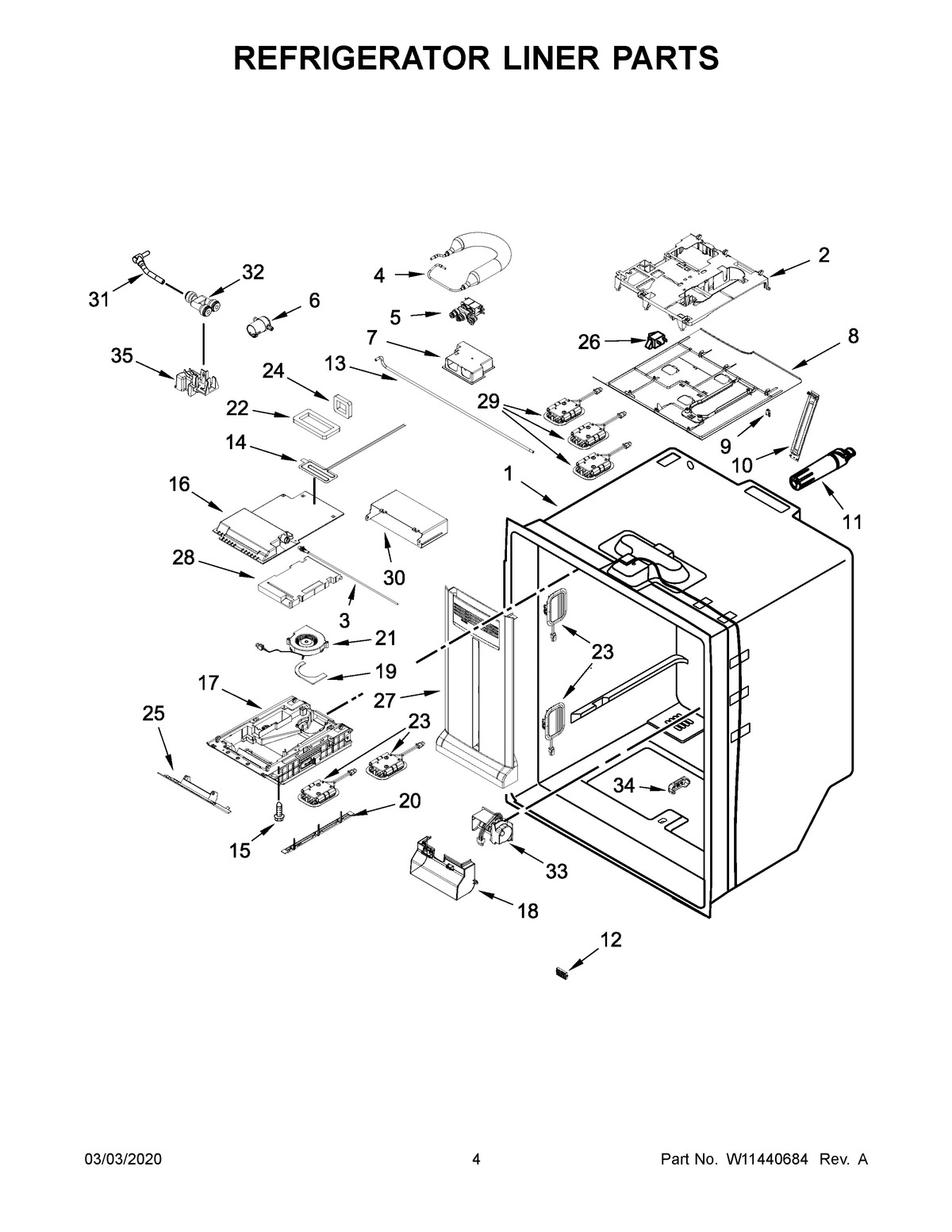 03 - REFRIGERATOR LINER PARTS