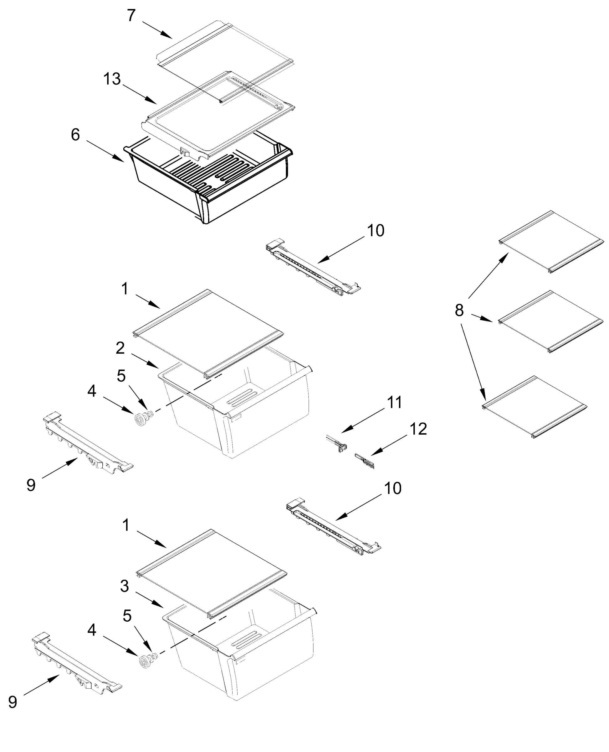 REFRIGERATOR SHELF PARTS