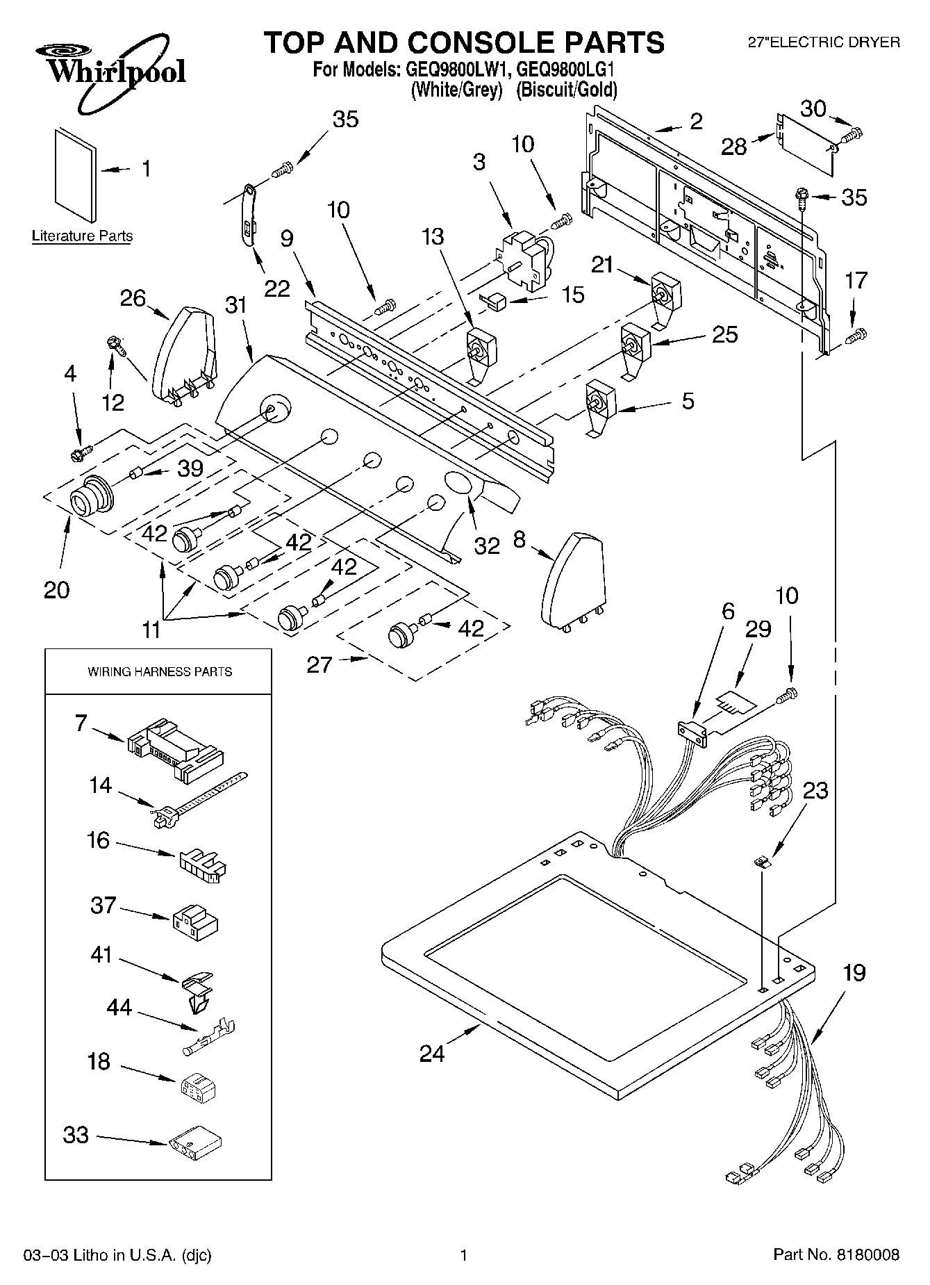 01 - TOP AND CONSOLE PARTS