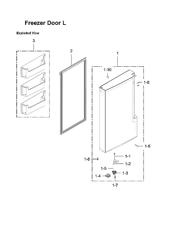 Left Freezer Door Parts