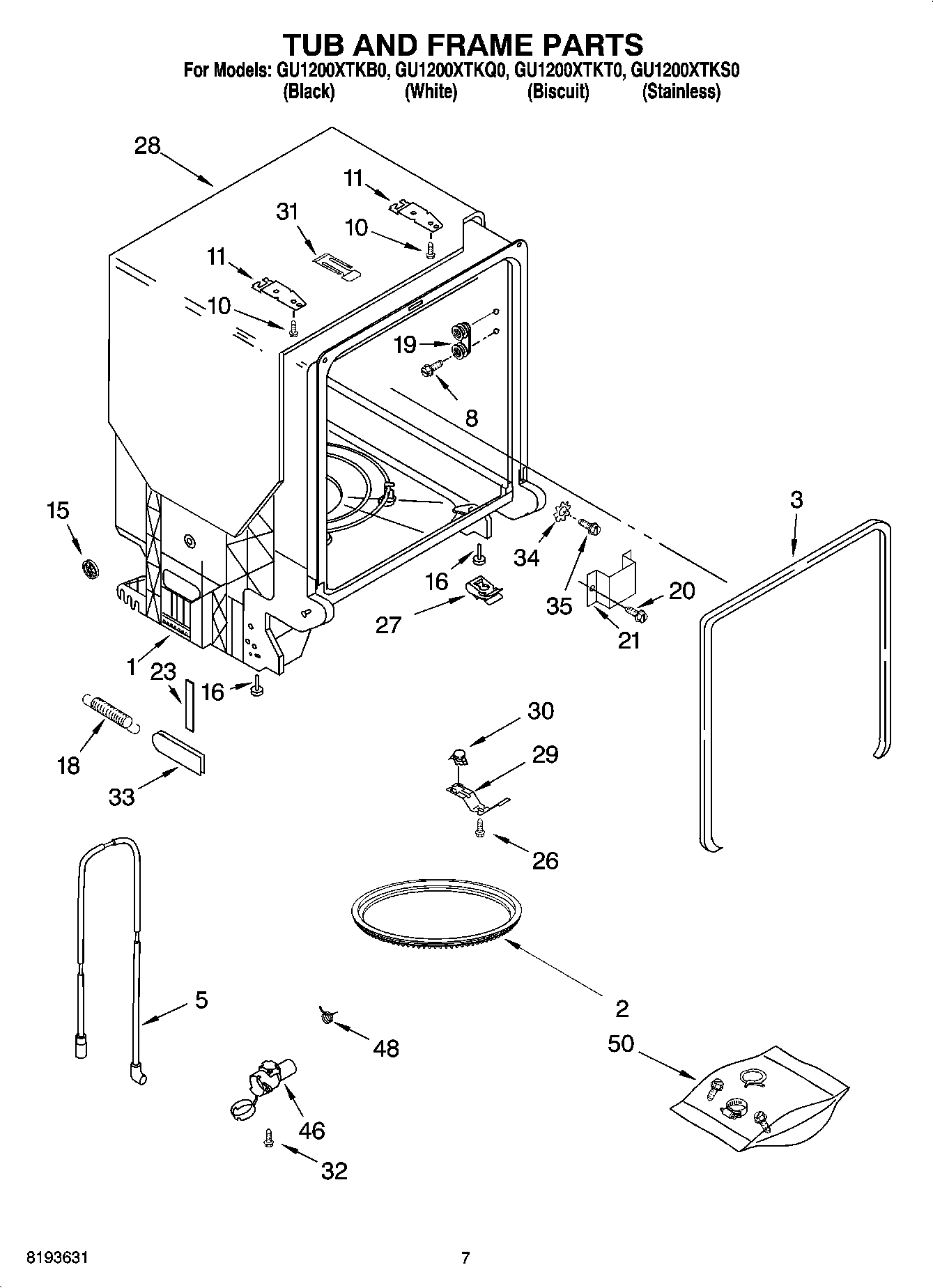 07 - TUB AND FRAME PARTS