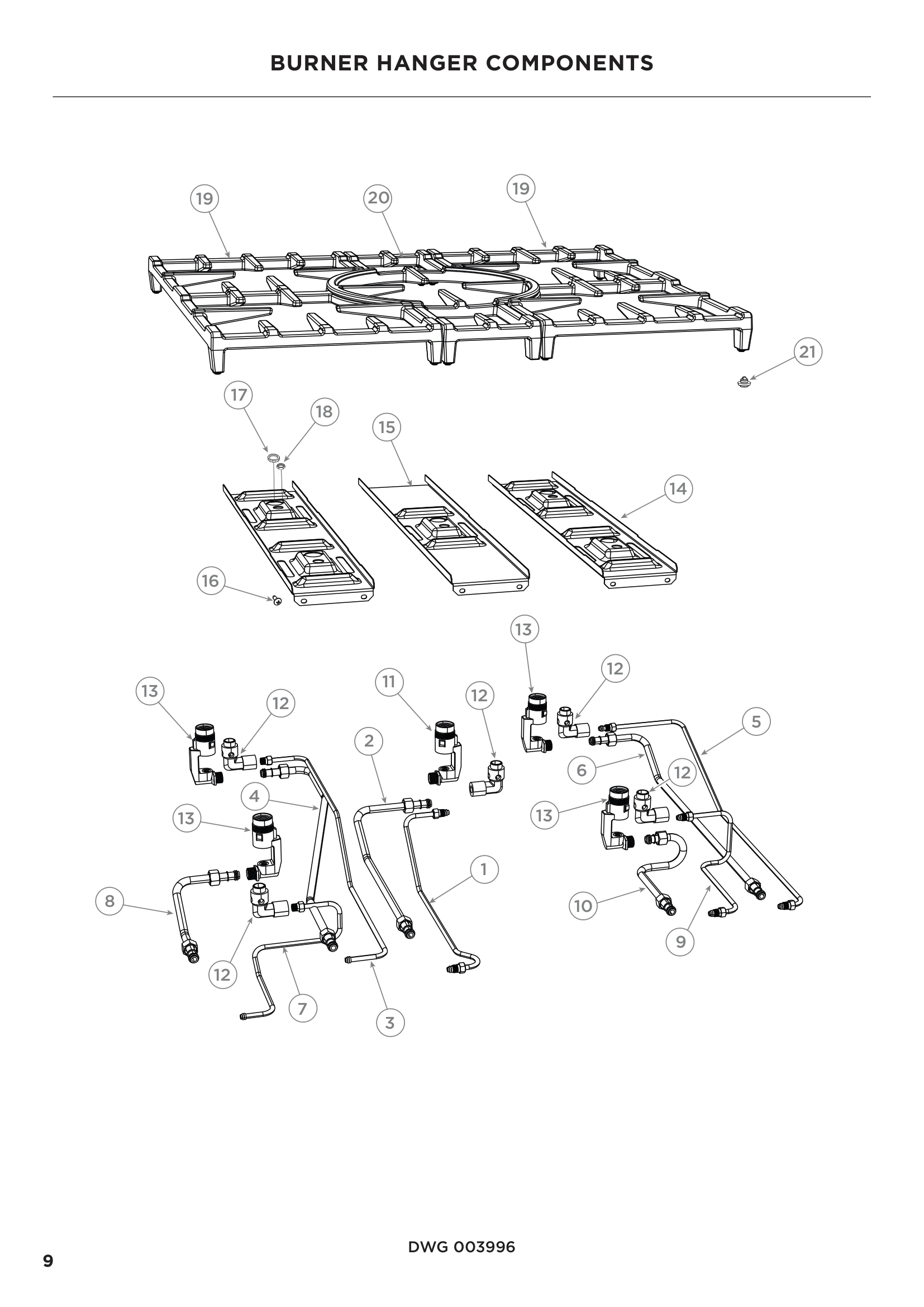 BURNER HANGER COMPONENTS