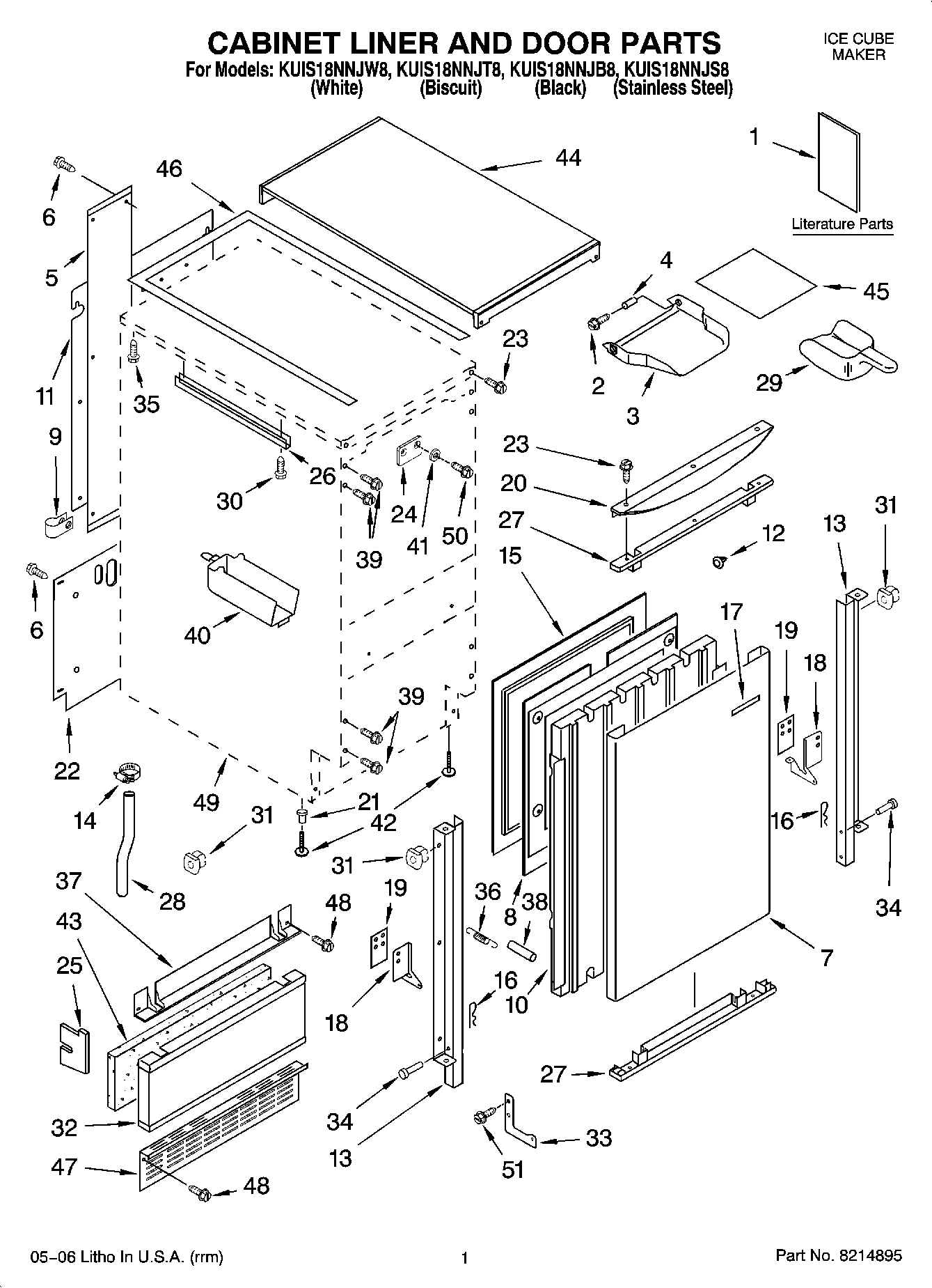01 - CABINET LINER AND DOOR PARTS