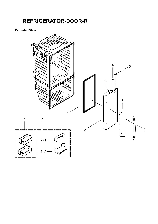 Right Refrigerator Door Parts
