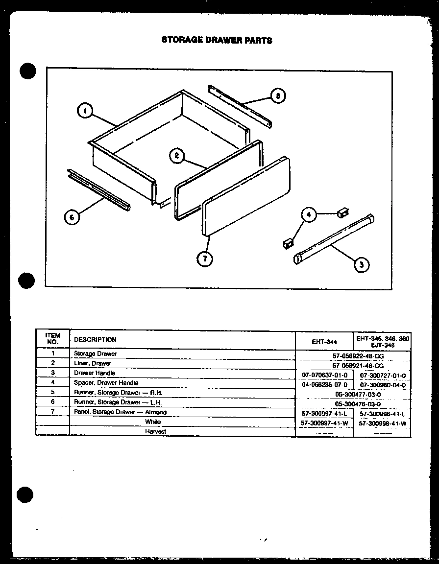 05 - STORAGE DRAWER PARTS