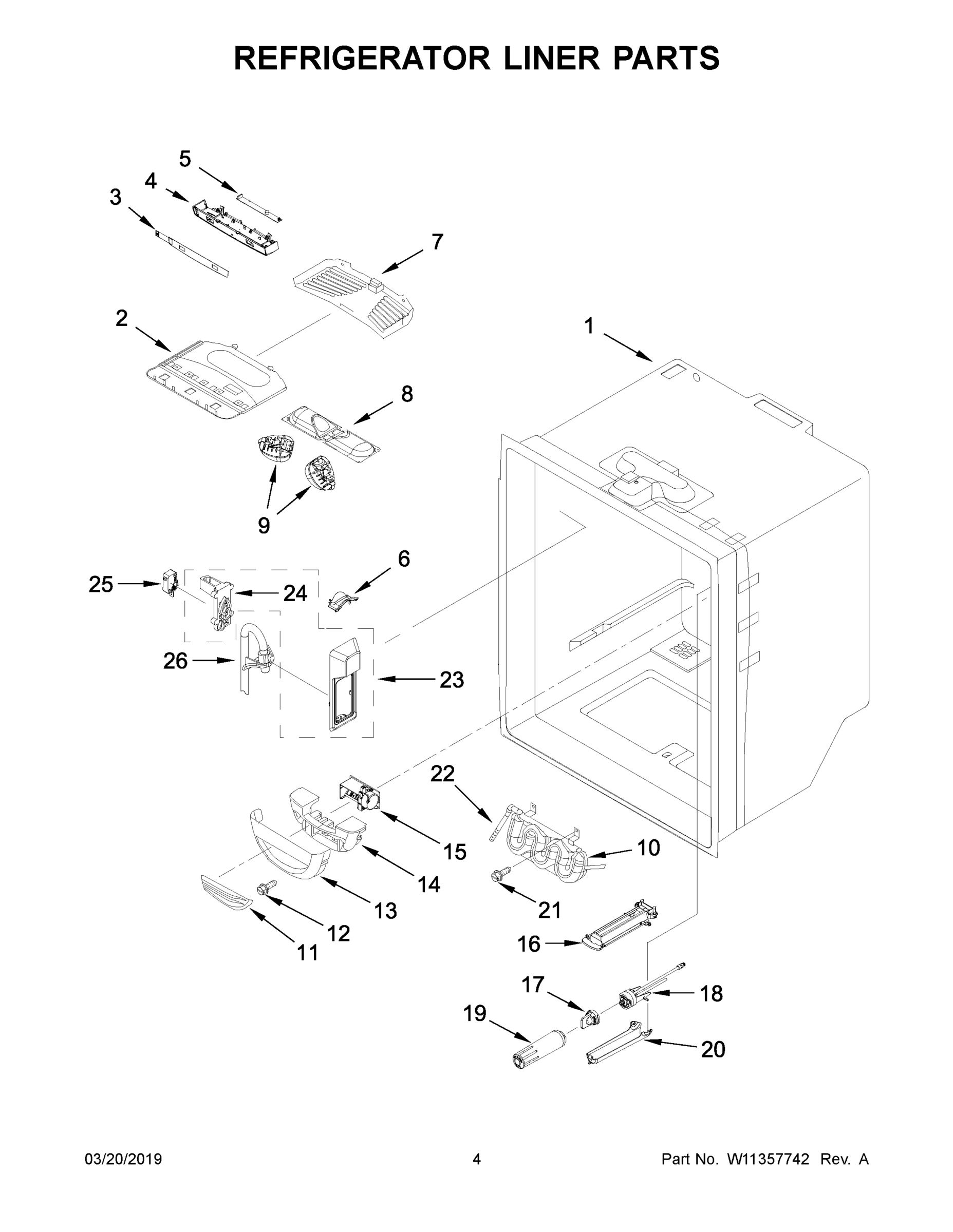 03 - REFRIGERATOR LINER PARTS
