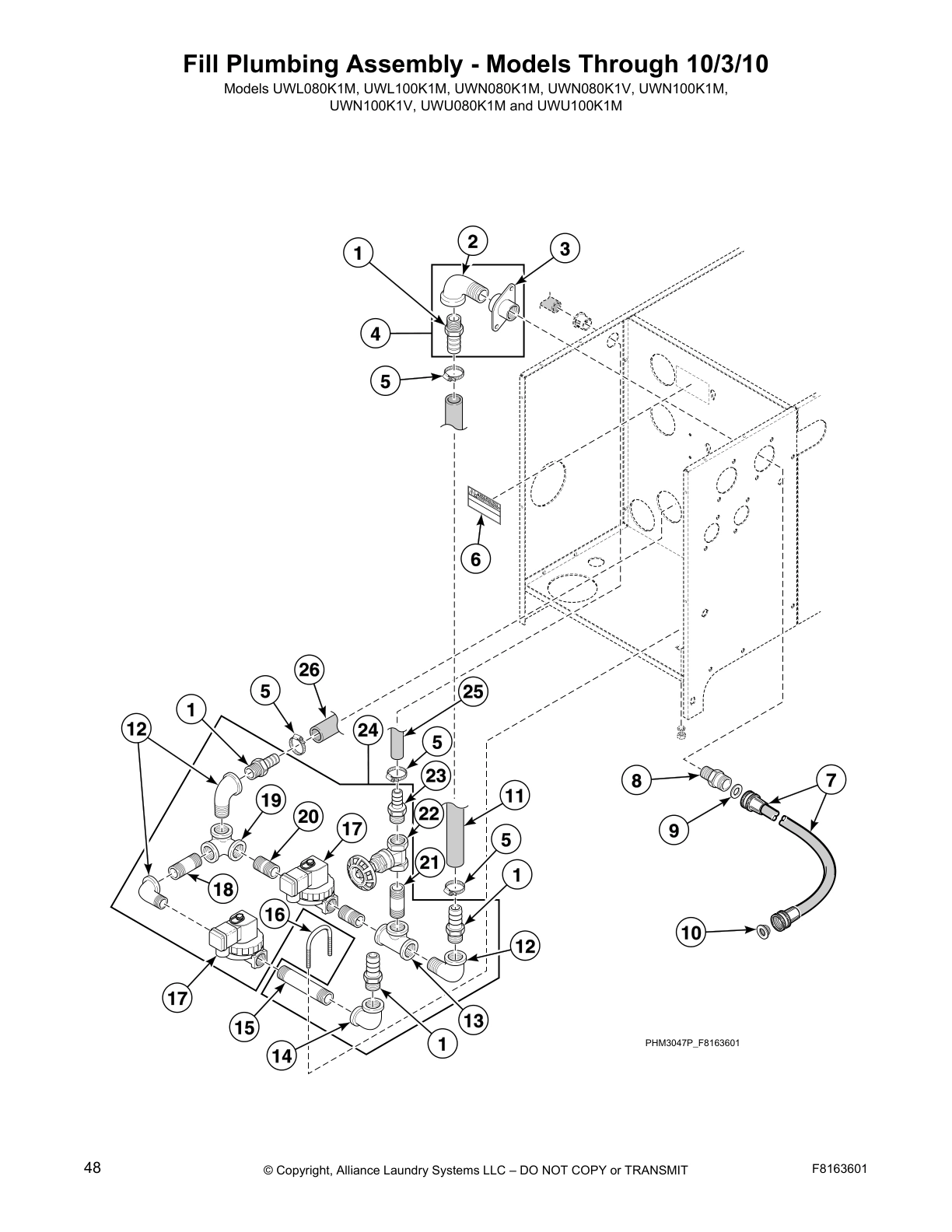Fill Plumbing Assembly - Models Through 10/3/10