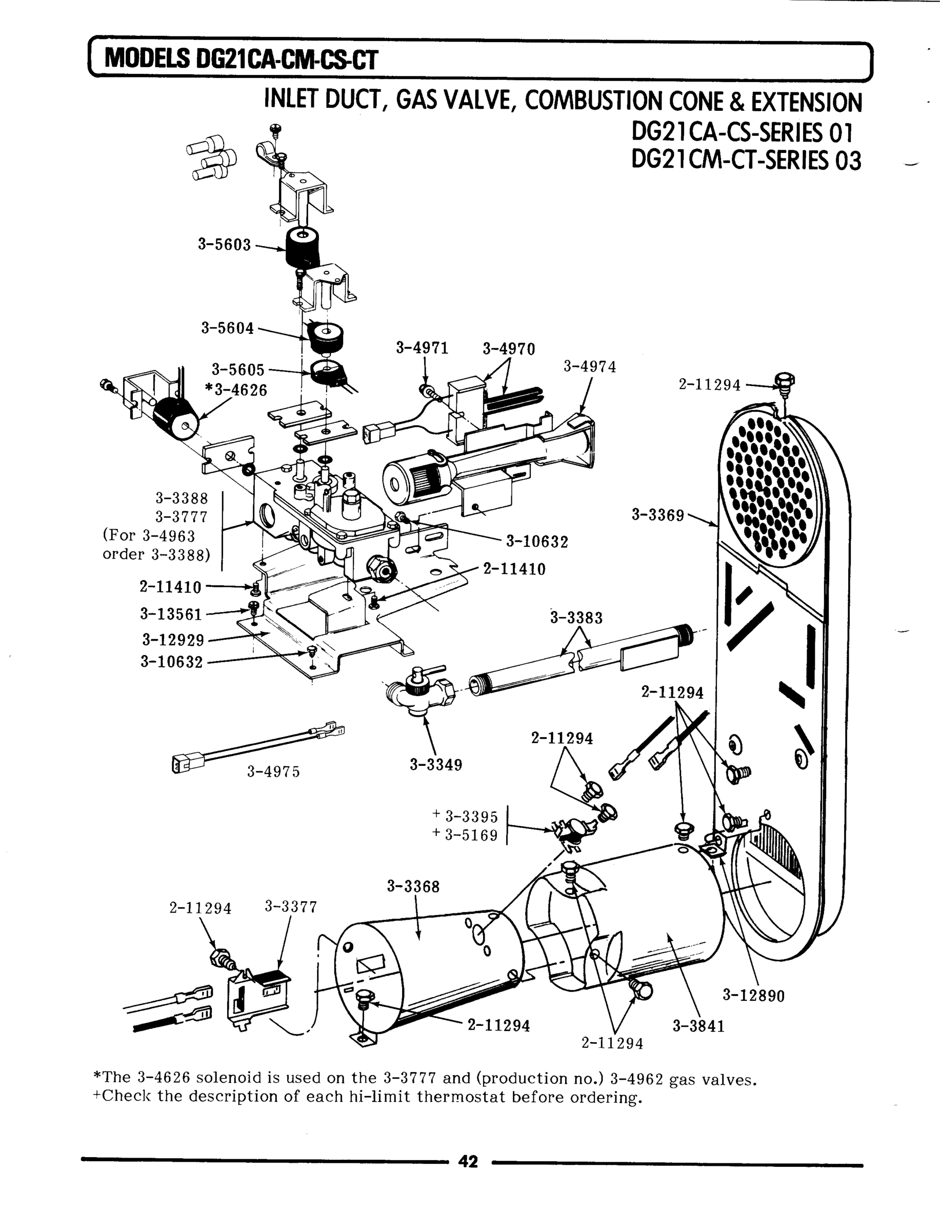 07 - INLET DUCT, GAS VALVE & COMBUSTION CONE