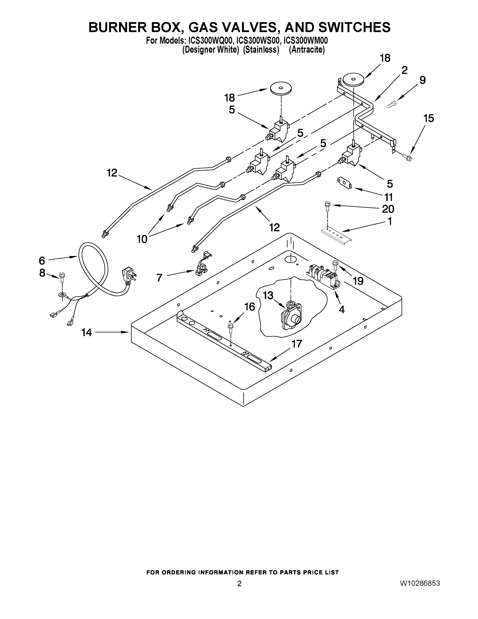 02 - BURNER BOX, GAS VALVES, AND SWITCHES