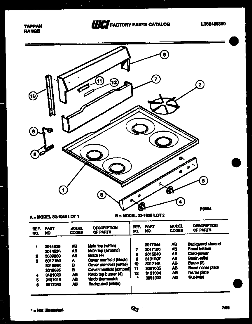 04 - BACKGUARD AND COOKTOP PARTS