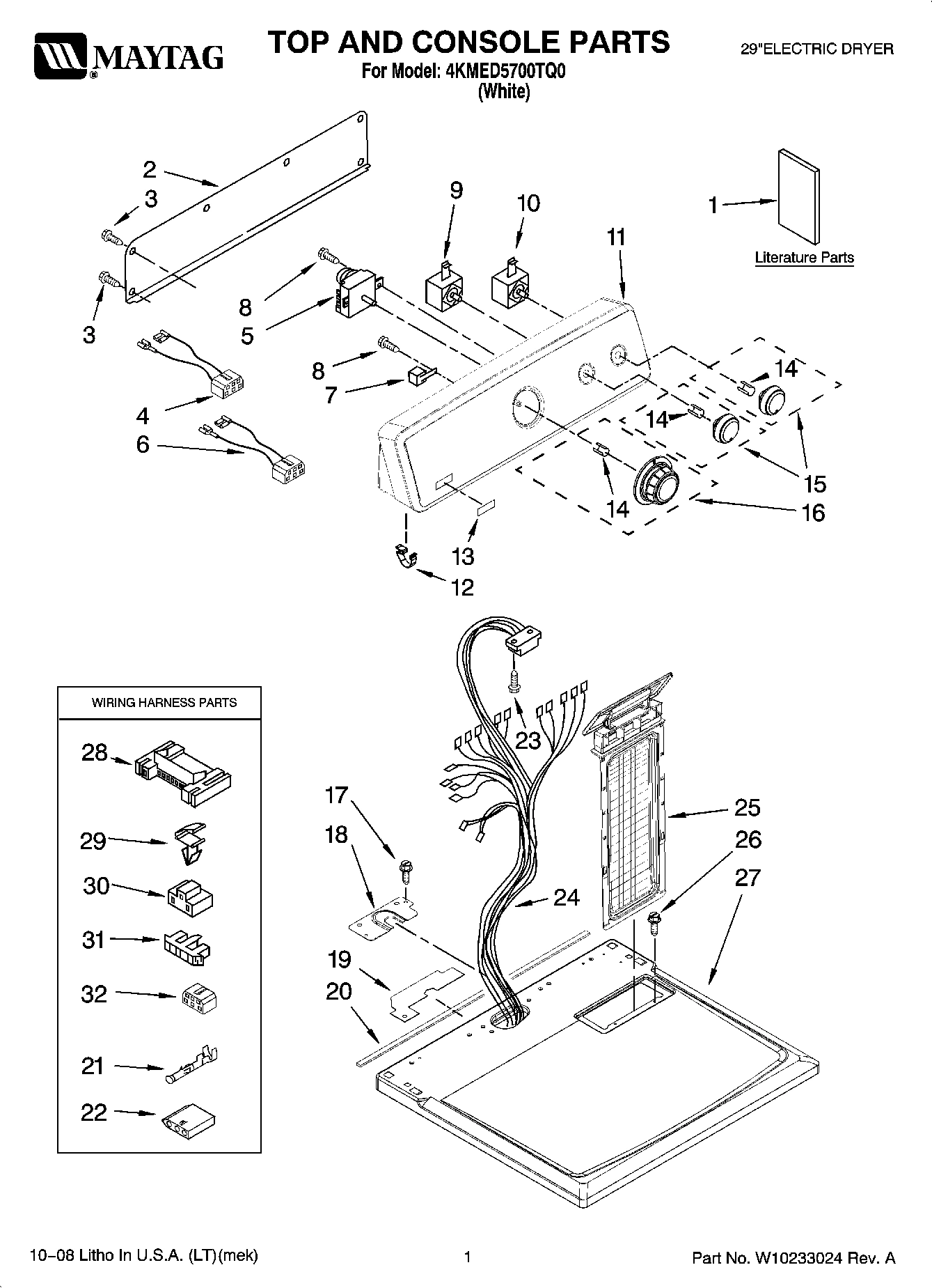 01 - TOP AND CONSOLE PARTS