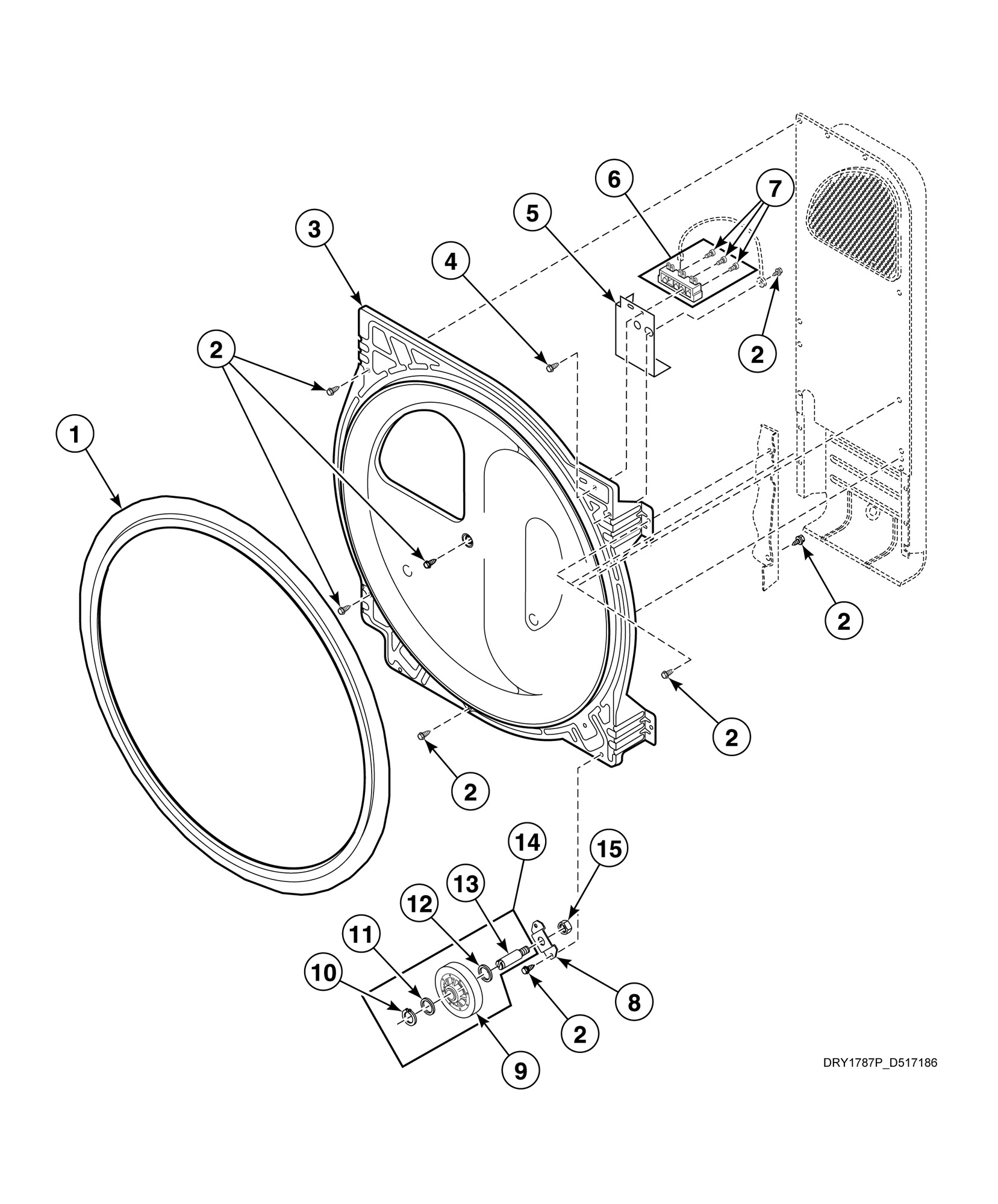 Rear Bulkhead, Felt Seal, Cylinder Roller and Terminal Block