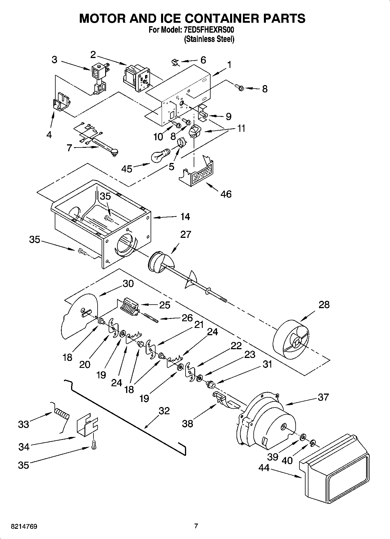 05 - MOTOR AND ICE CONTAINER PARTS