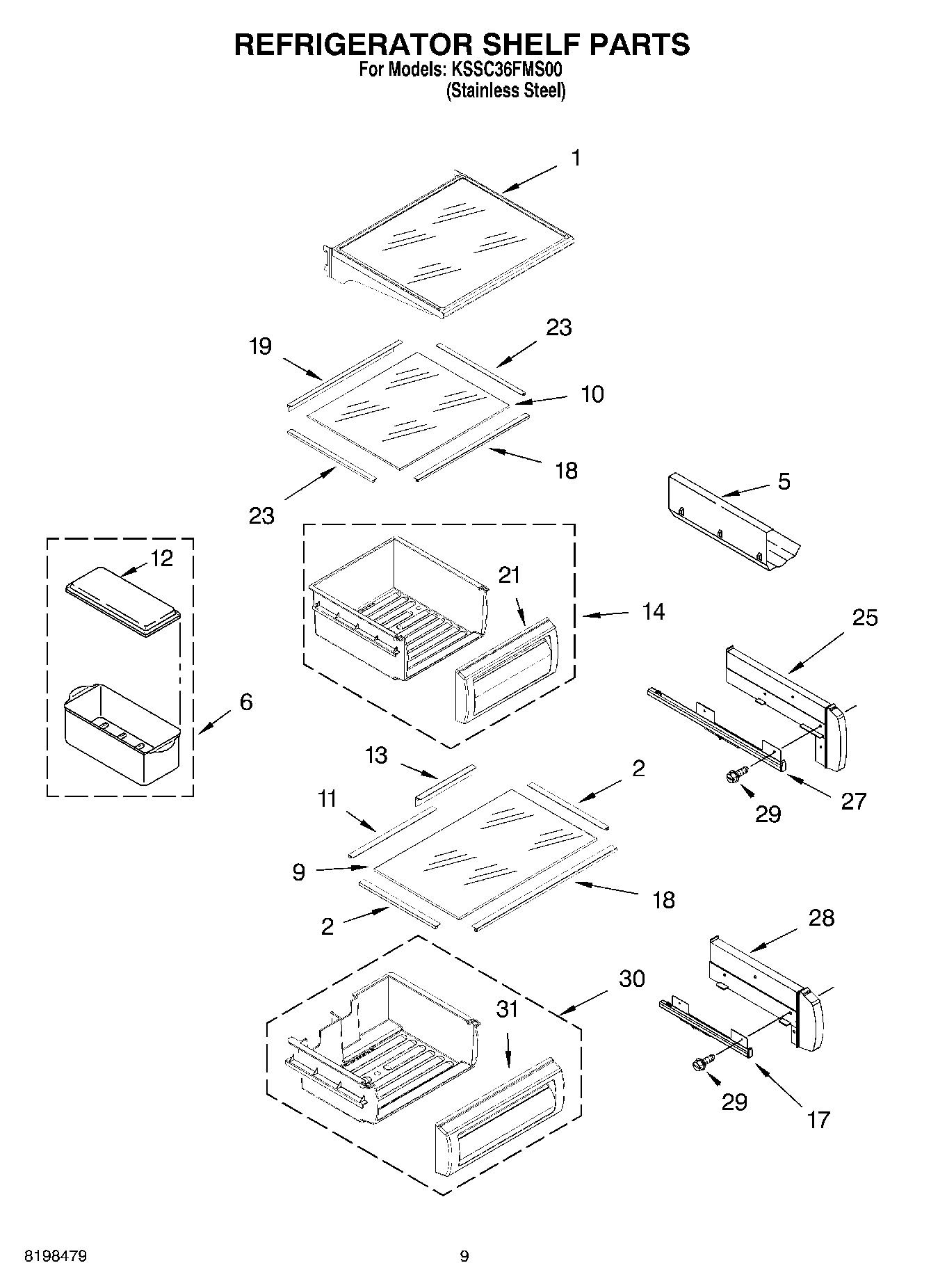 07 - REFRIGERATOR SHELF PARTS