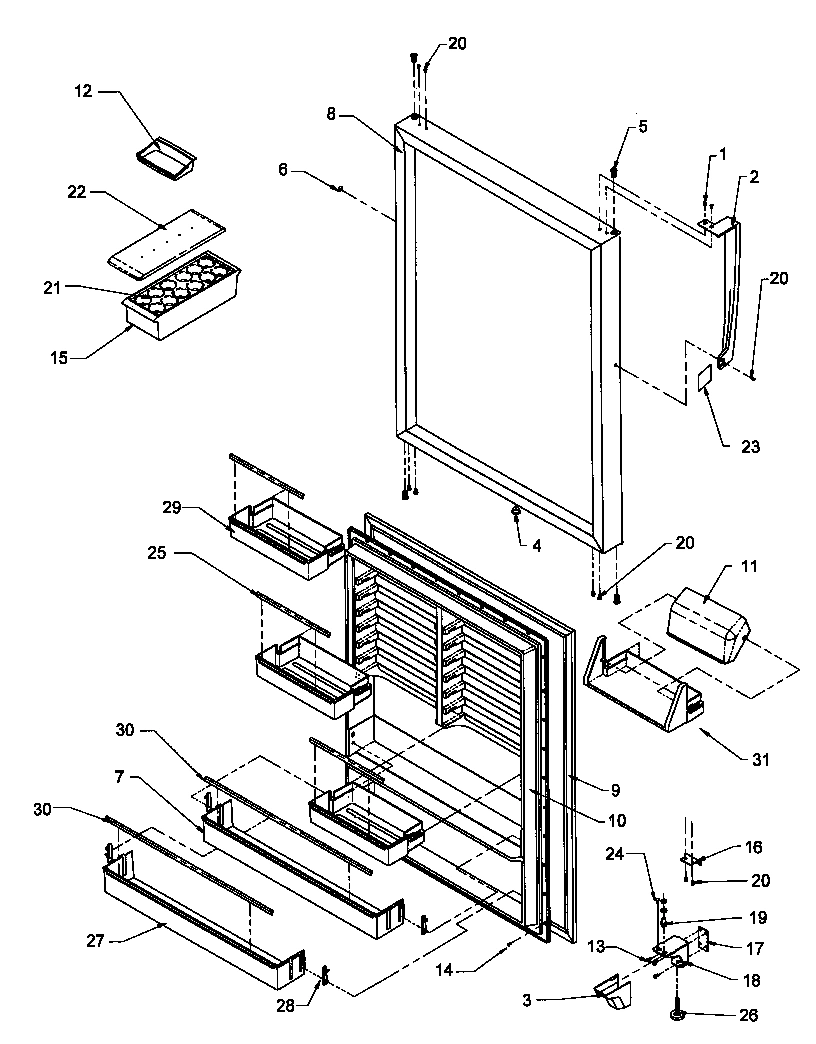 12 - REF DOOR ASSY