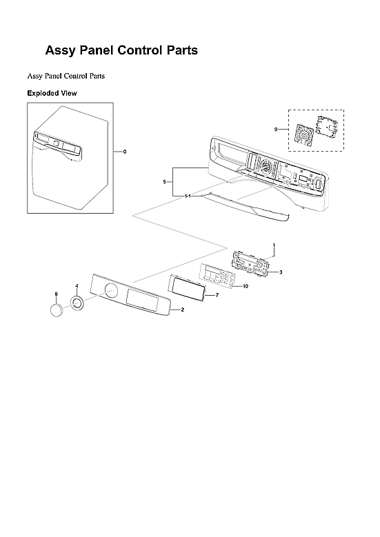 Control Panel Parts Assembly