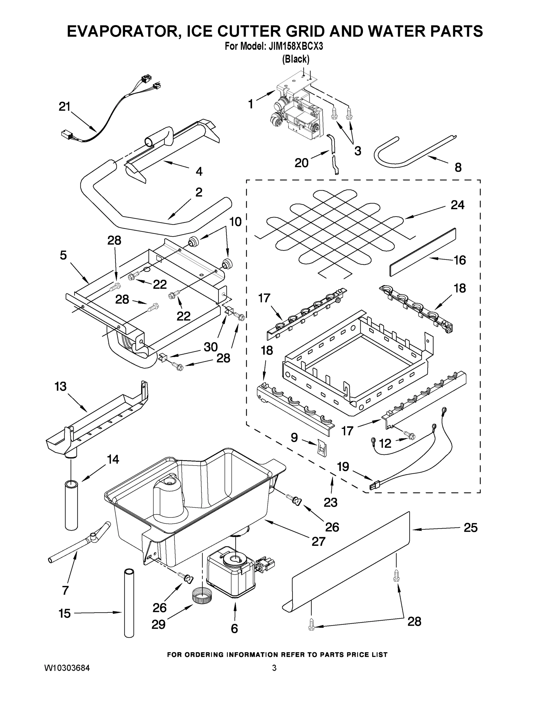 02 - EVAPORATOR, ICE CUTTER GRID AND WATER PARTS