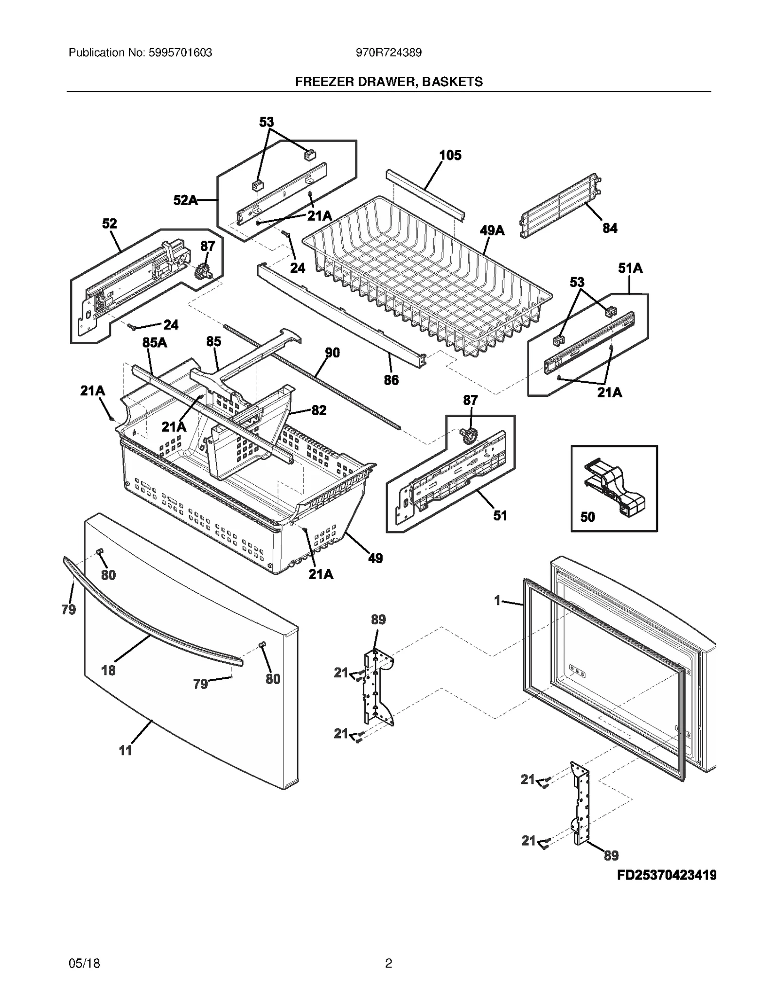 FREEZER DRAWER, BASKETS