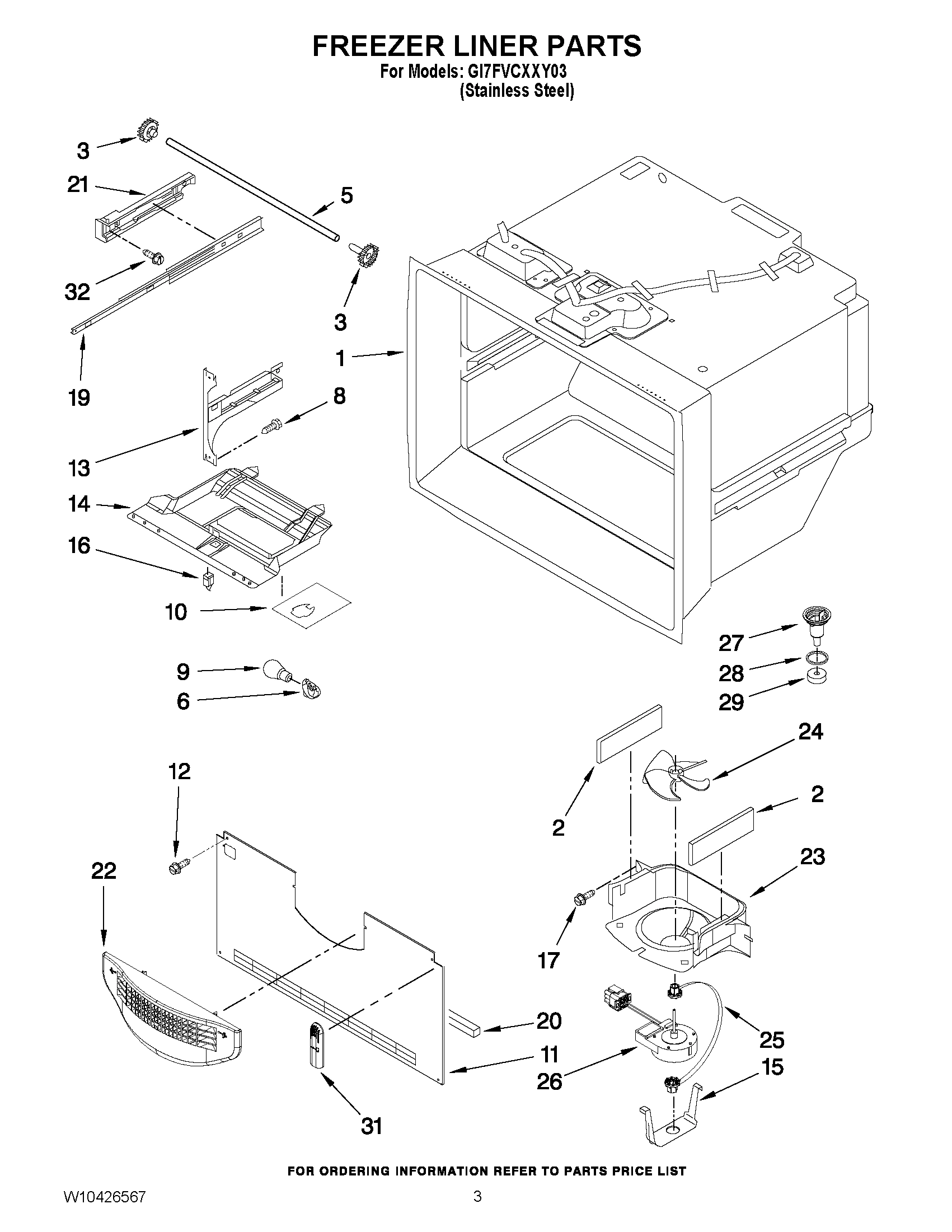 02 - FREEZER LINER PARTS