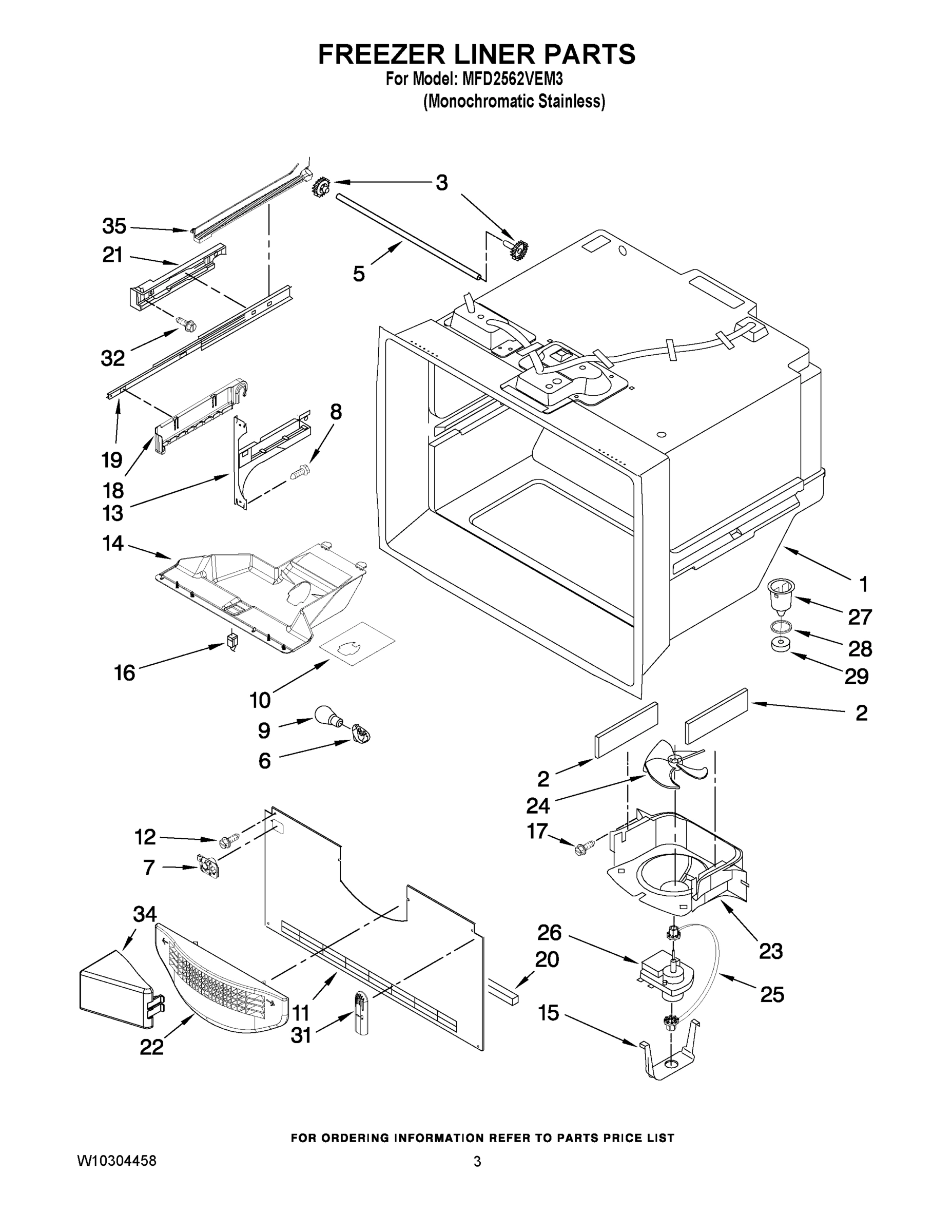 02 - FREEZER LINER PARTS