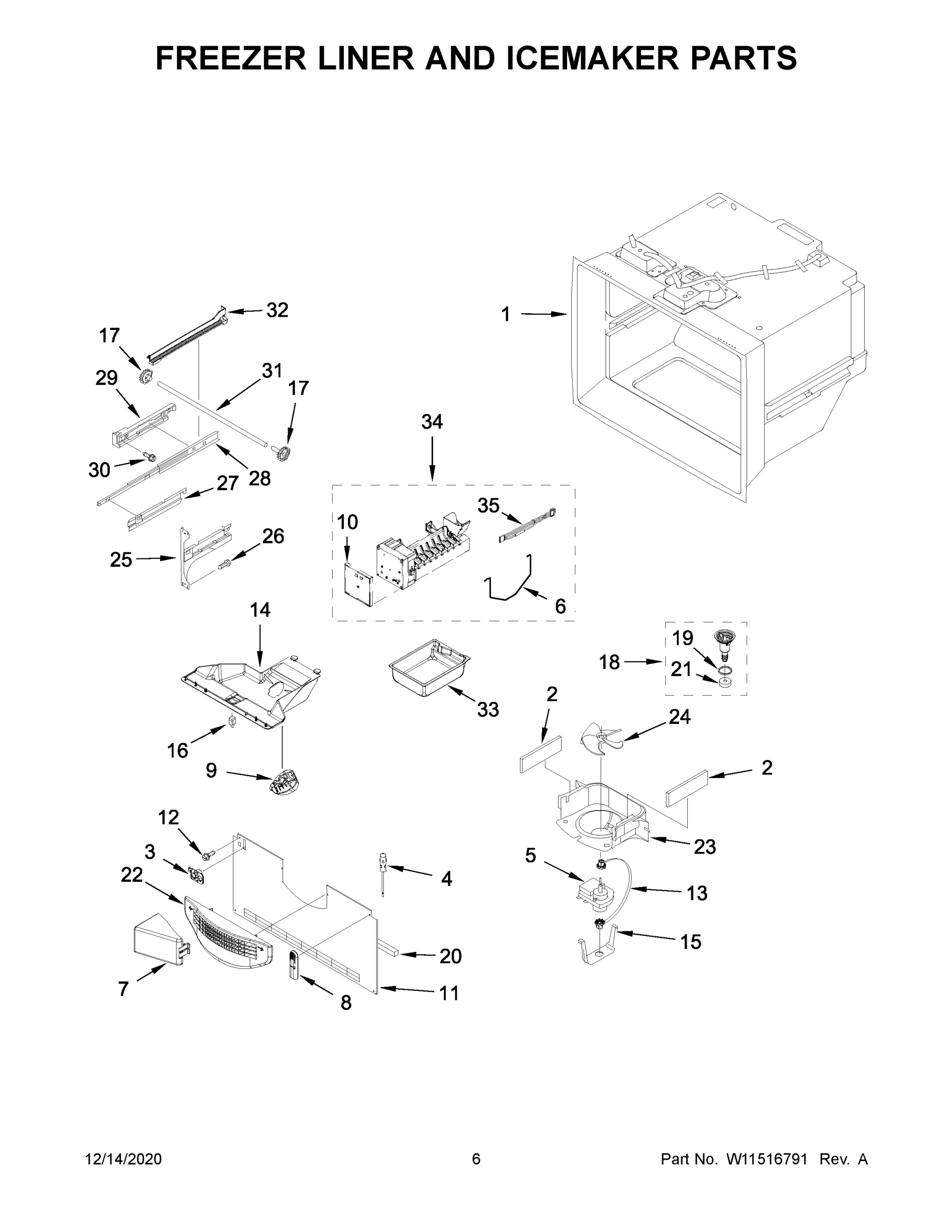04 - FREEZER LINER AND ICEMAKER PARTS