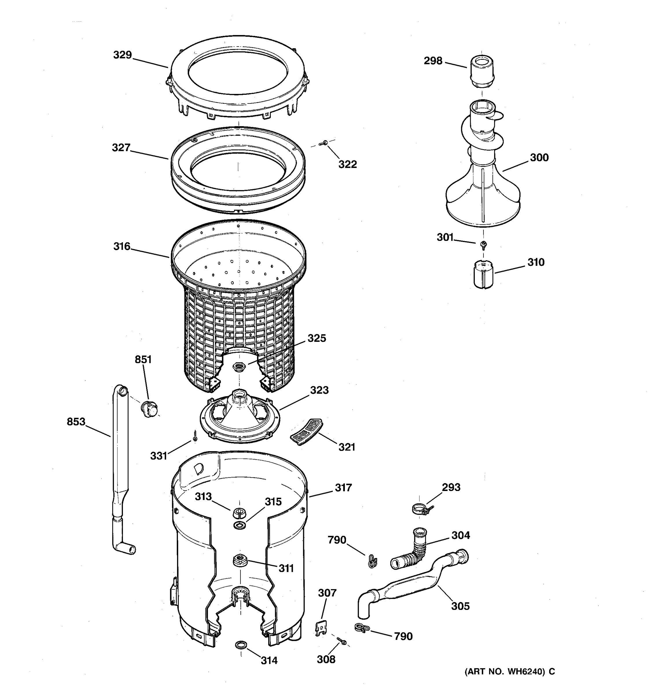 TUB, BASKET & AGITATOR