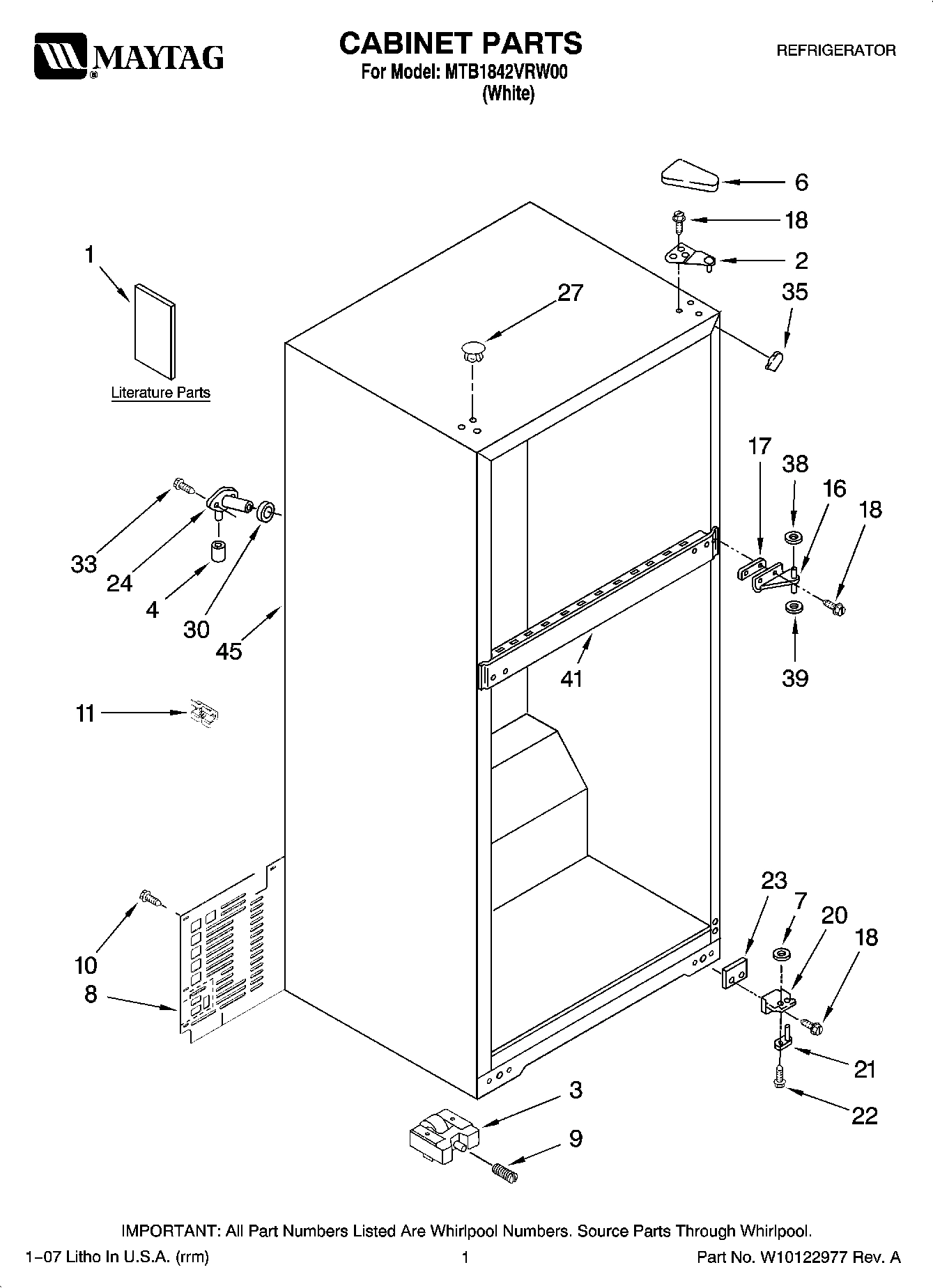 01 - CABINET PARTS