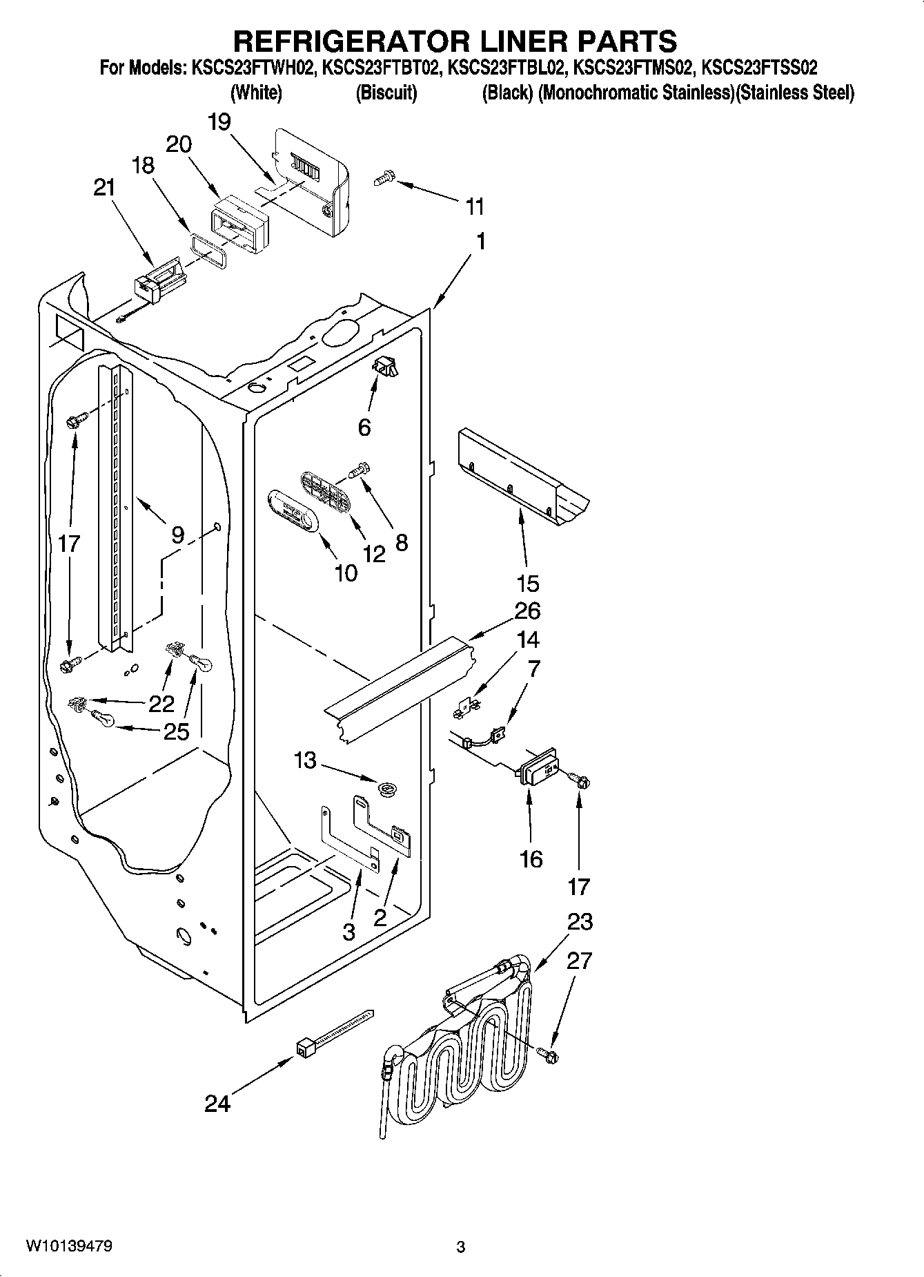 02 - REFRIGERATOR LINER PARTS