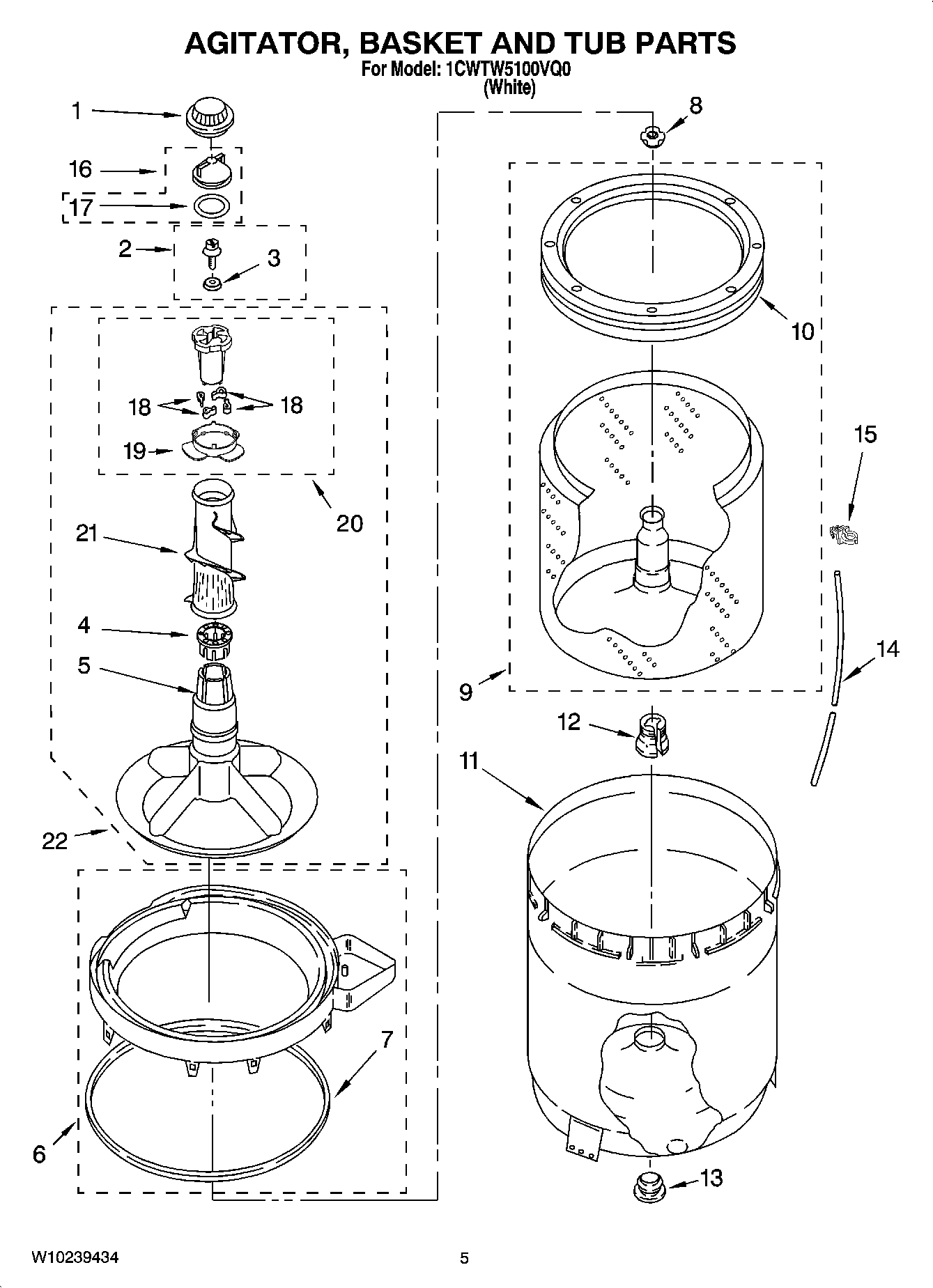 03 - AGITATOR, BASKET AND TUB PARTS