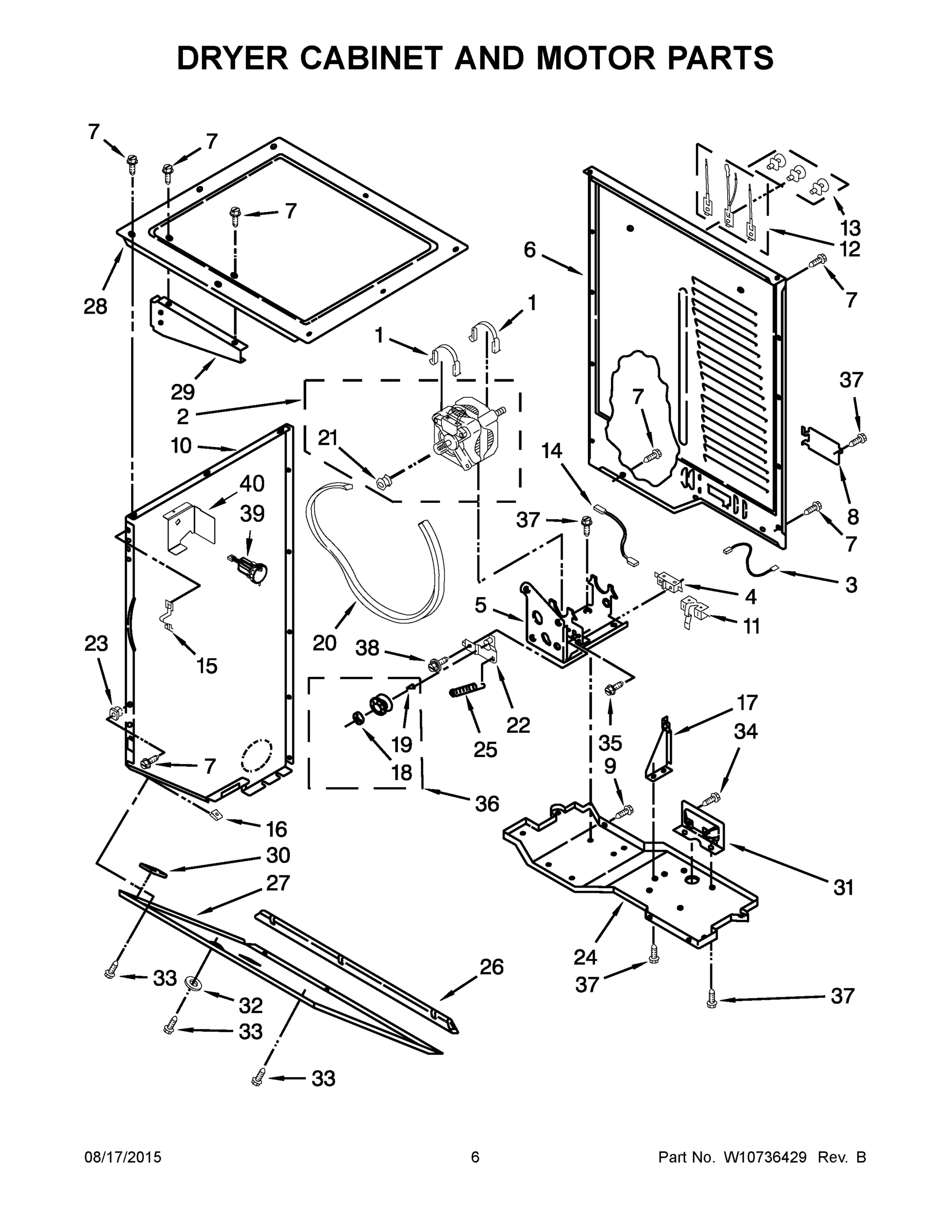 04 - DRYER CABINET AND MOTOR PARTS
