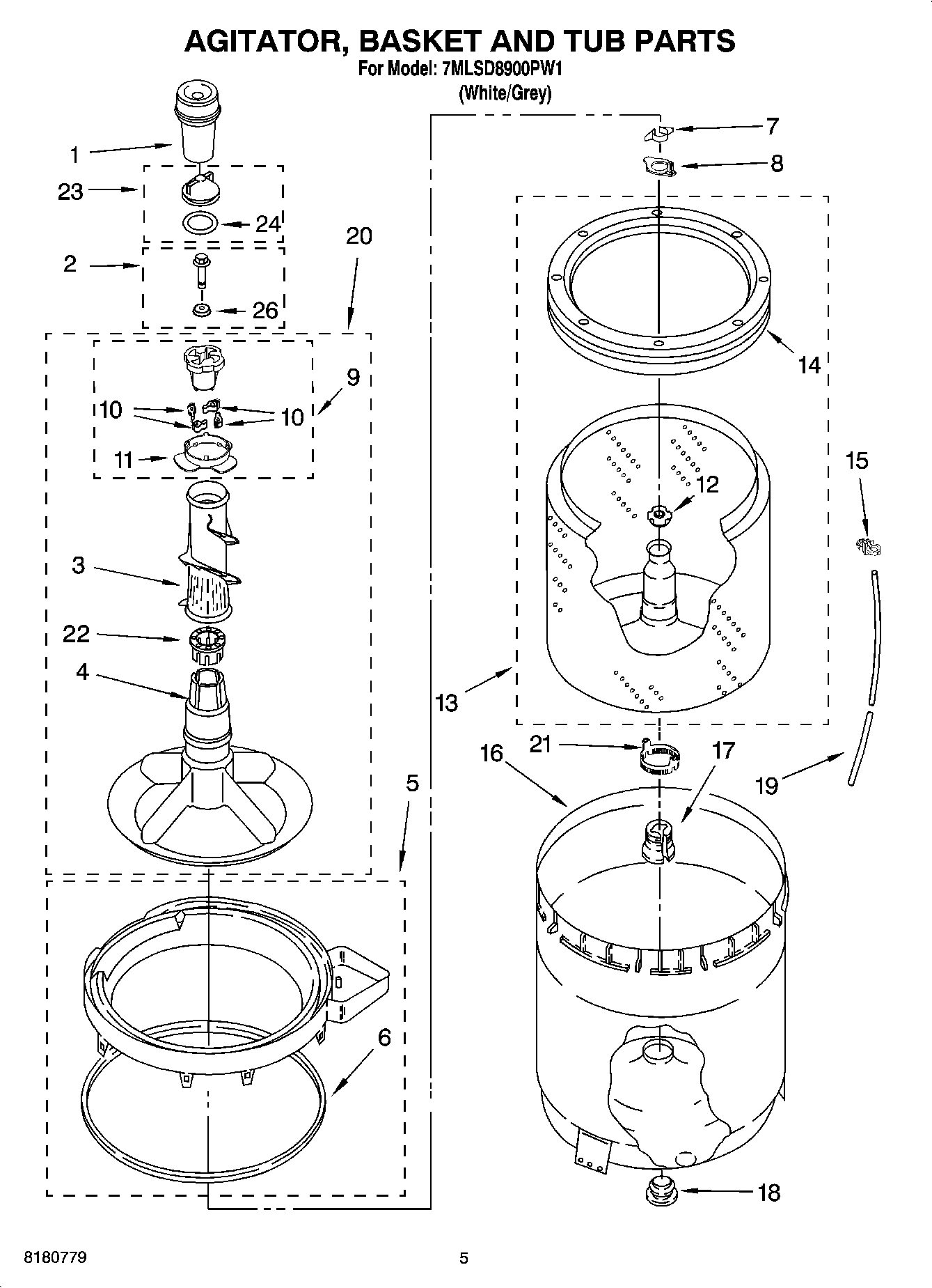 03 - AGITATOR, BASKET AND TUB PARTS