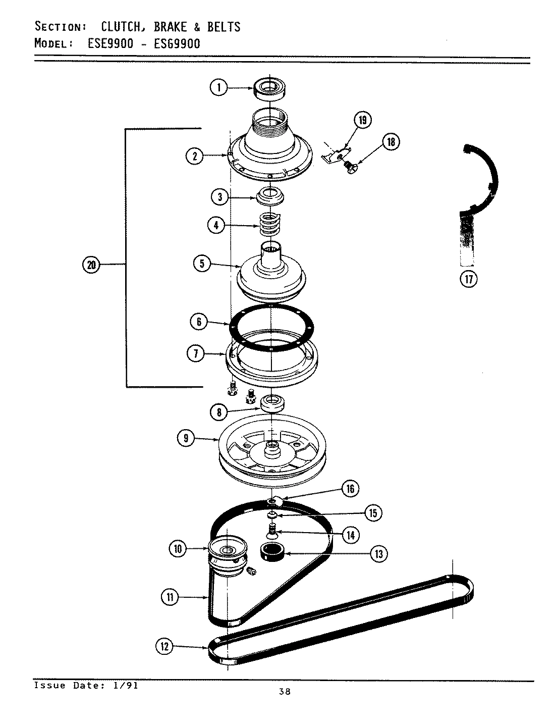 08 - CLUTCH, BRAKE & BELTS (ESE9900, ESG9900)