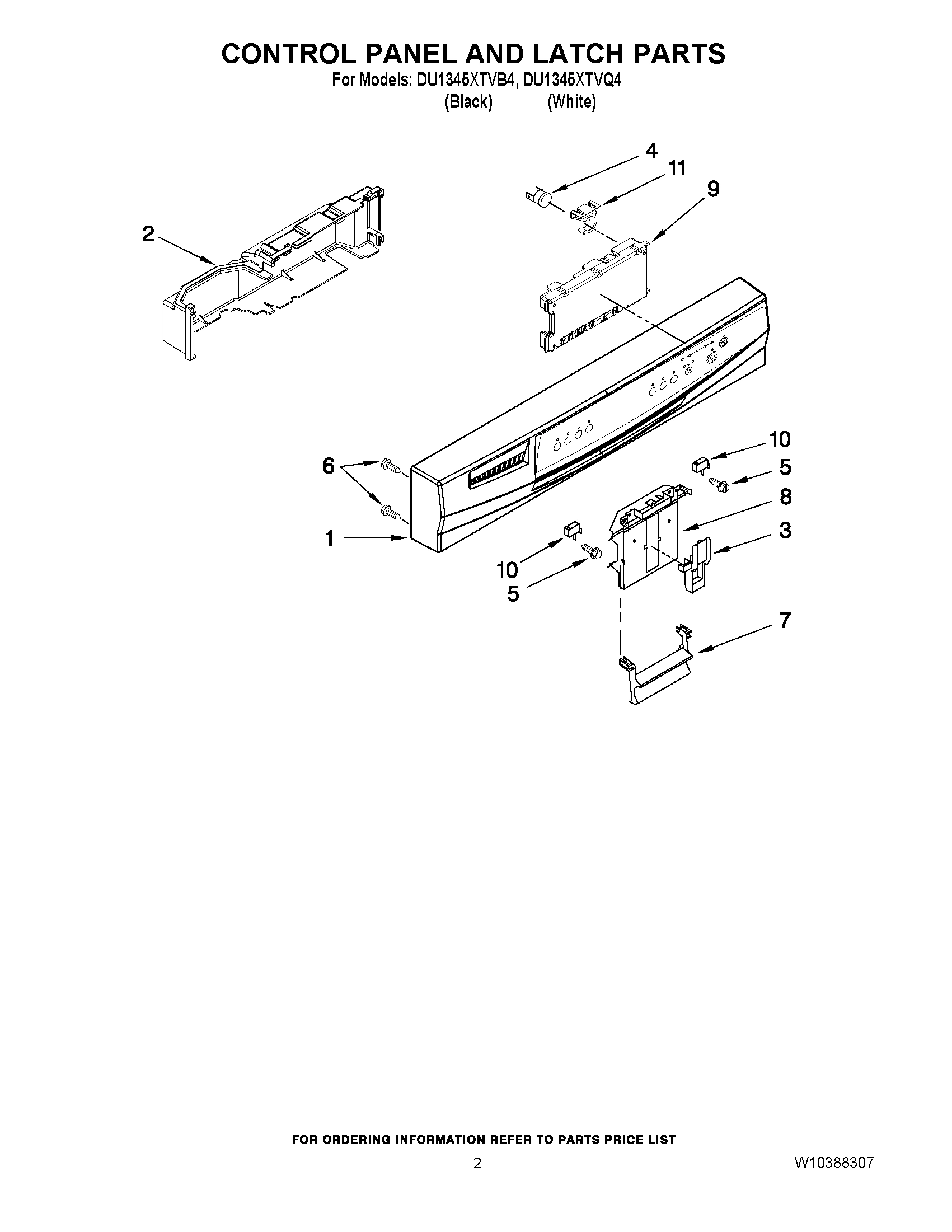 02 - CONTROL PANEL AND LATCH PARTS