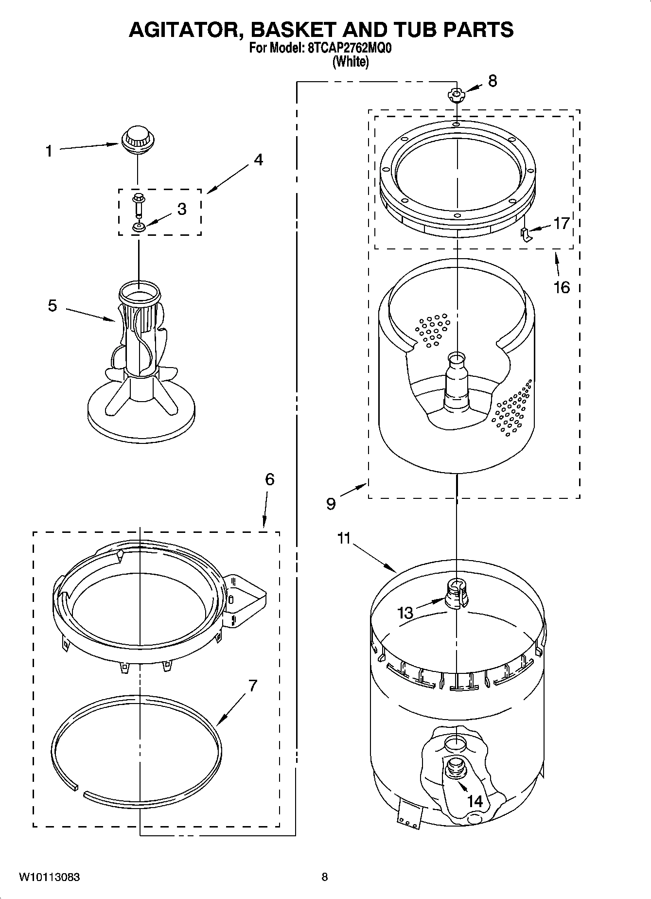 05 - AGITATOR, BASKET AND TUB PARTS