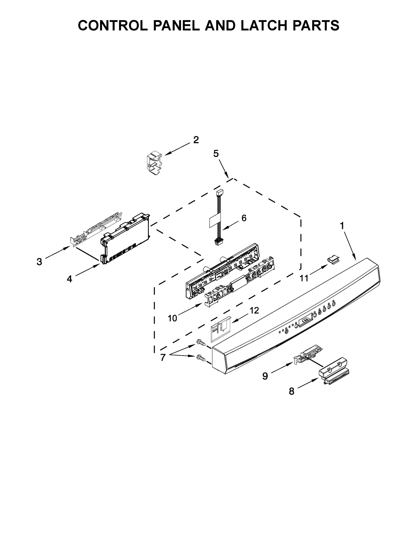 CONTROL PANEL AND LATCH PARTS
