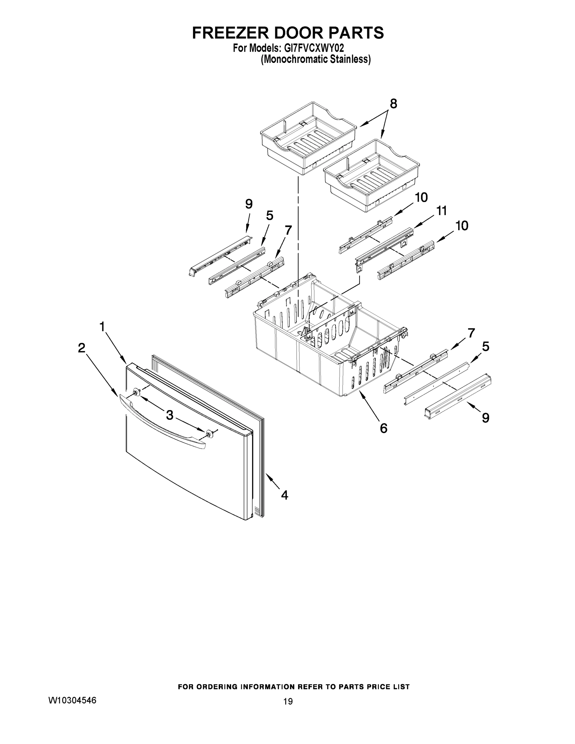 10 - FREEZER DOOR PARTS