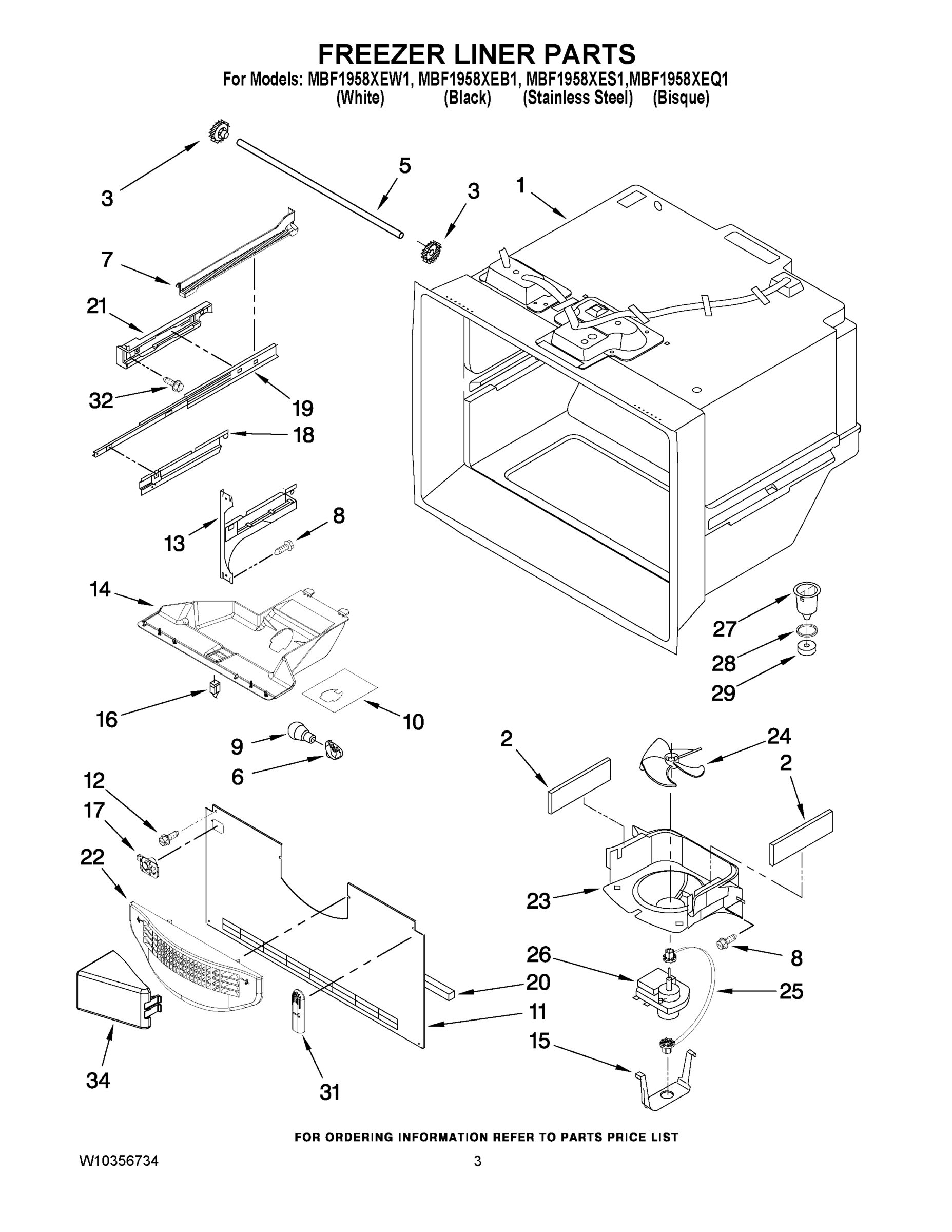 02 - FREEZER LINER PARTS