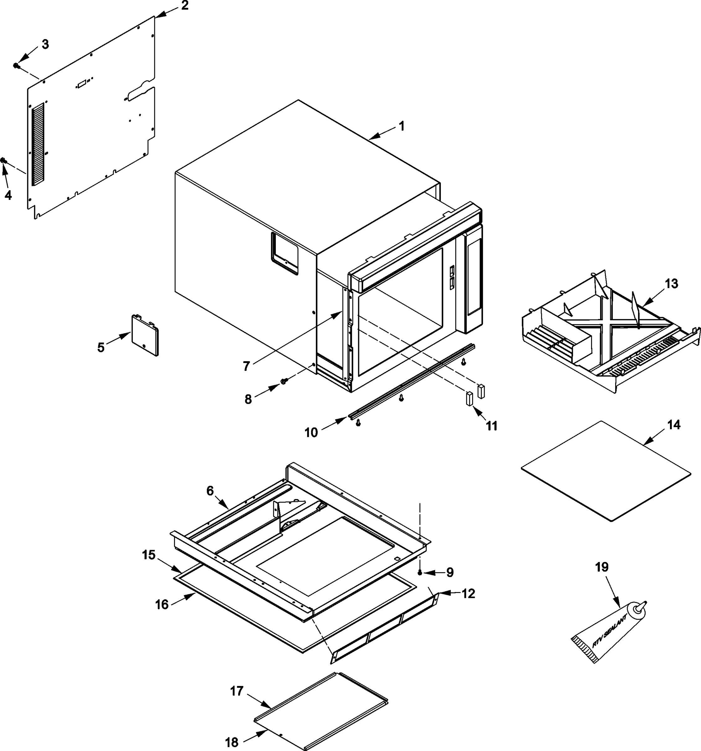 01 - TRAY, GREASE SHIELD, CABINET,