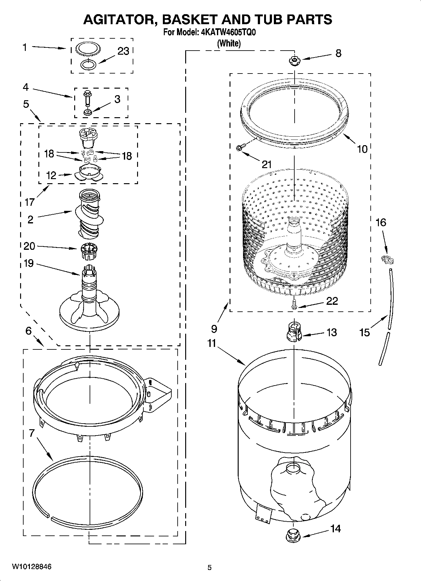 03 - AGITATOR, BASKET AND TUB PARTS