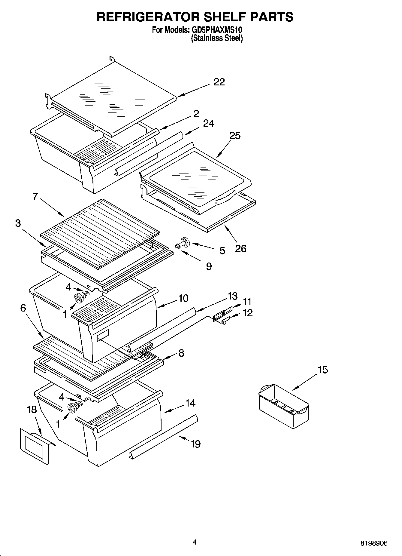 03 - REFRIGERATOR SHELF PARTS