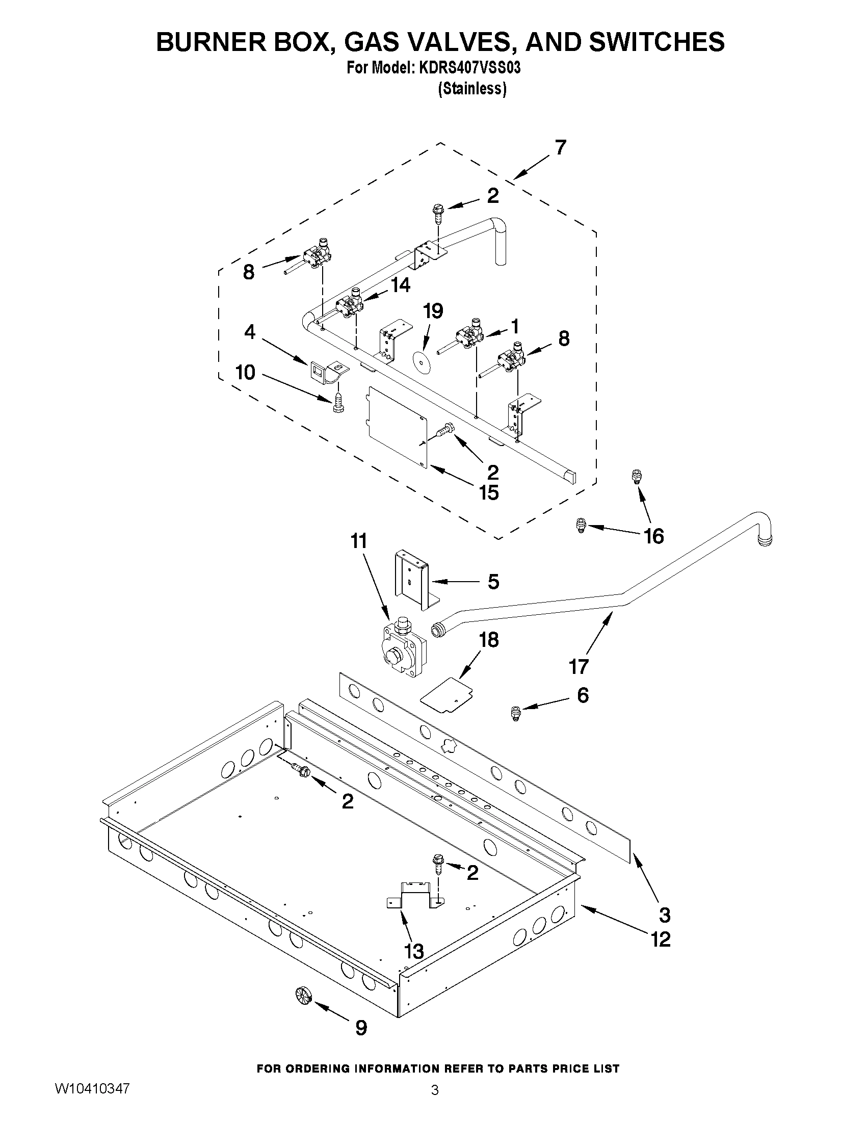 02 - BURNER BOX, GAS VALVES, AND SWITCHES