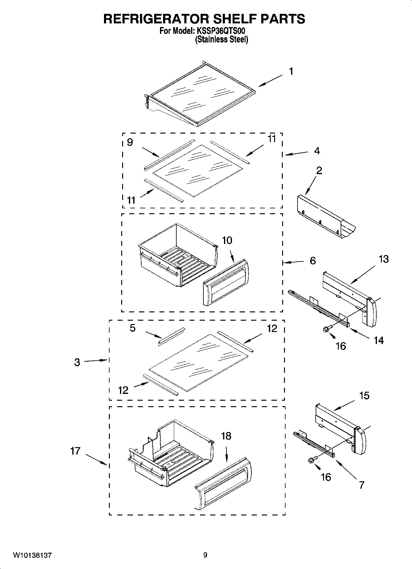 07 - REFRIGERATOR SHELF PARTS